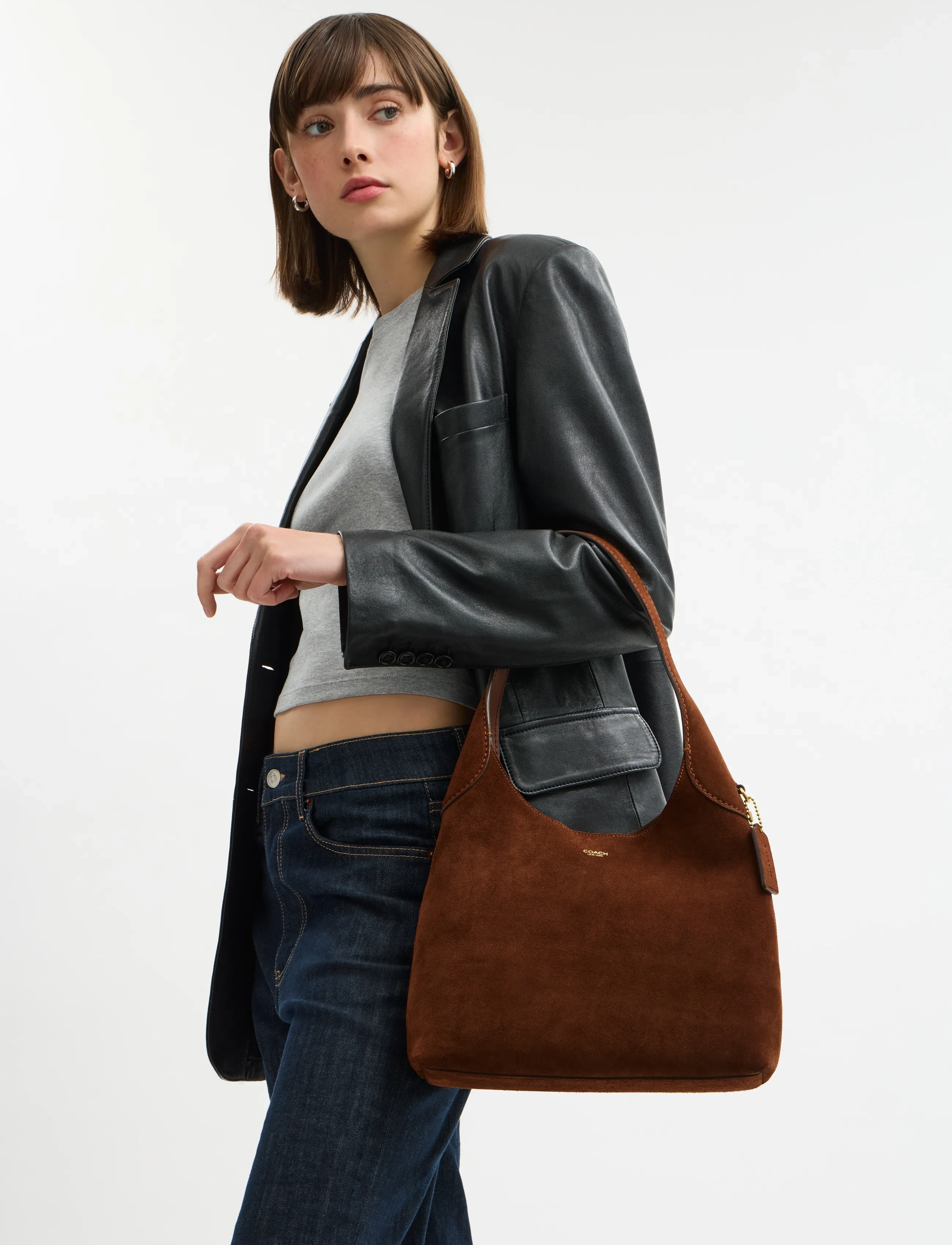 Coach - BROOKLYN SHOULDER BAG 28 DARK CHOCOLATE - shoulder bags - dark brown - 1