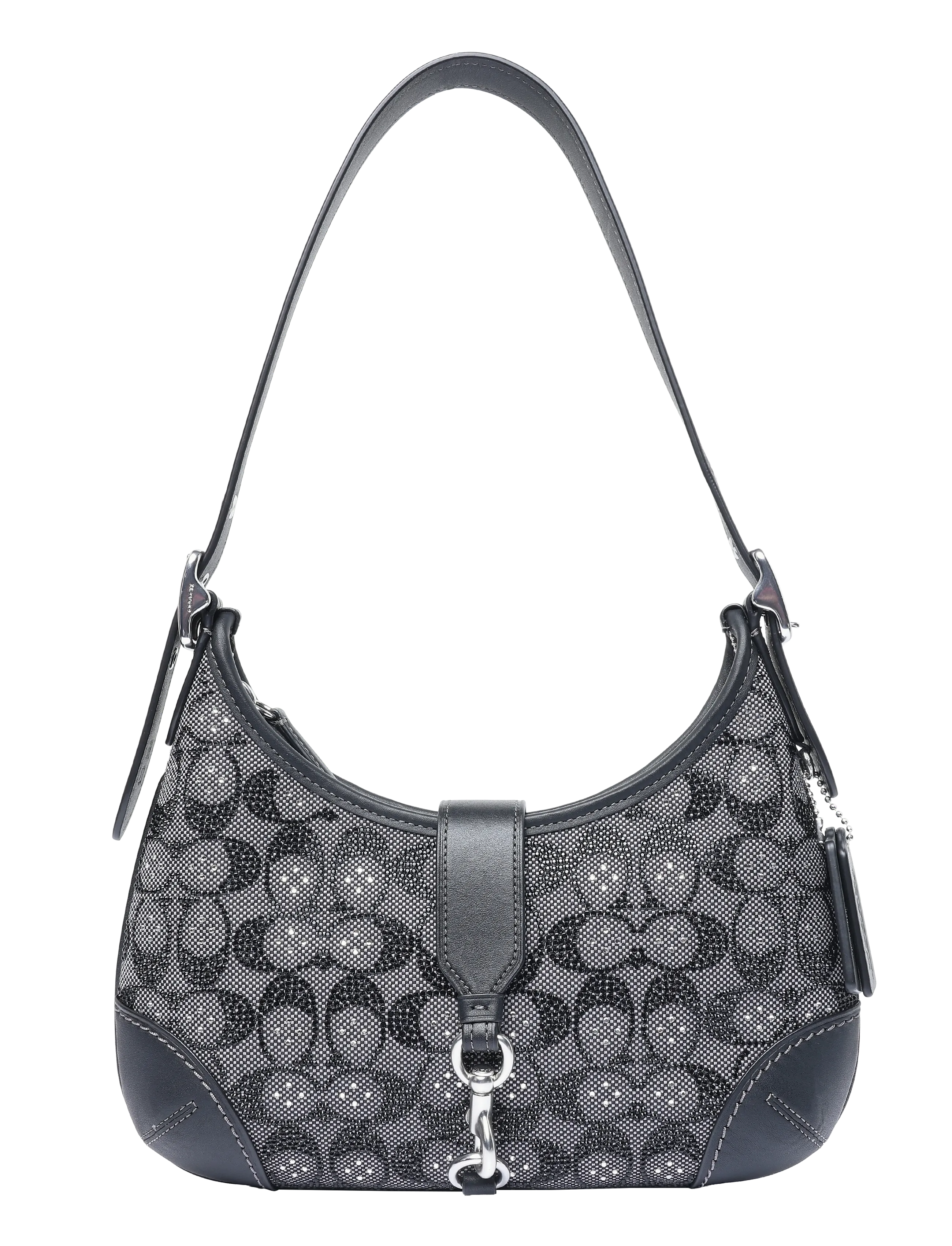 Coach Hamptons Hobo Bag In Crystal Signature Jacquard - Håndtasker - LH/BLACK / black
