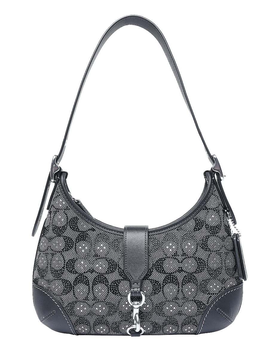 Coach - Hamptons Hobo Bag In Crystal Signature Jacquard - besondere anlässe - lh/black - 0