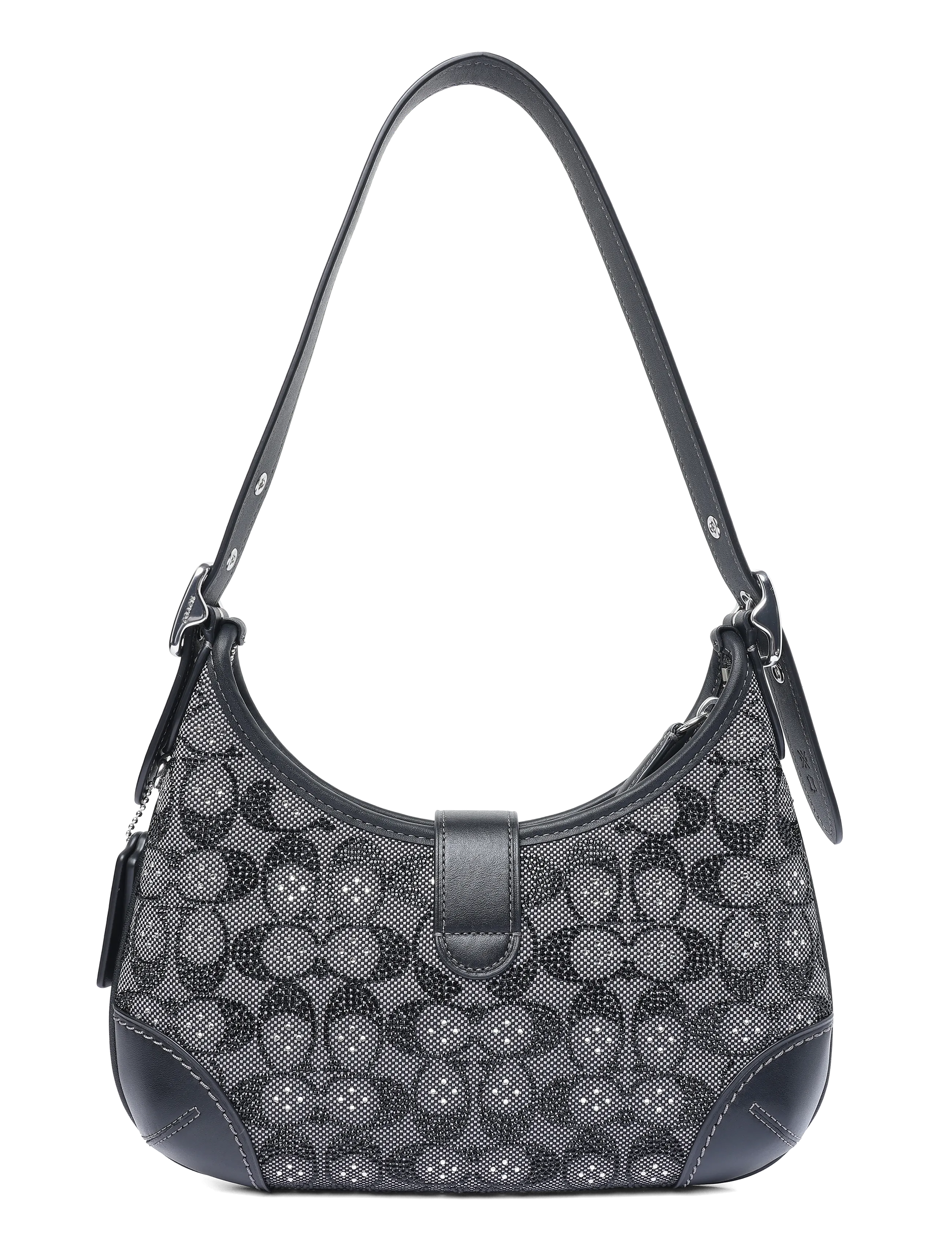 Coach - Hamptons Hobo Bag In Crystal Signature Jacquard - lh/black - 1