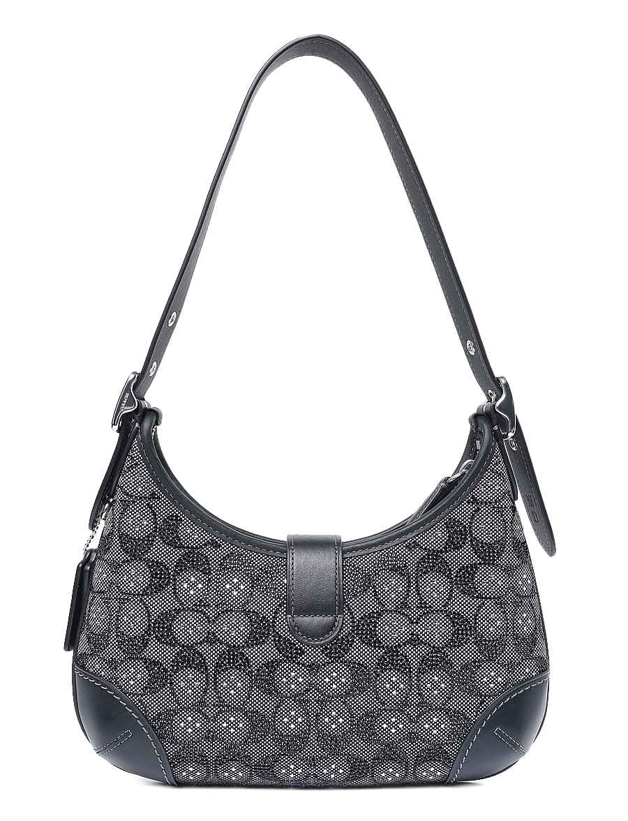 Coach - Hamptons Hobo Bag In Crystal Signature Jacquard - besondere anlässe - lh/black - 1