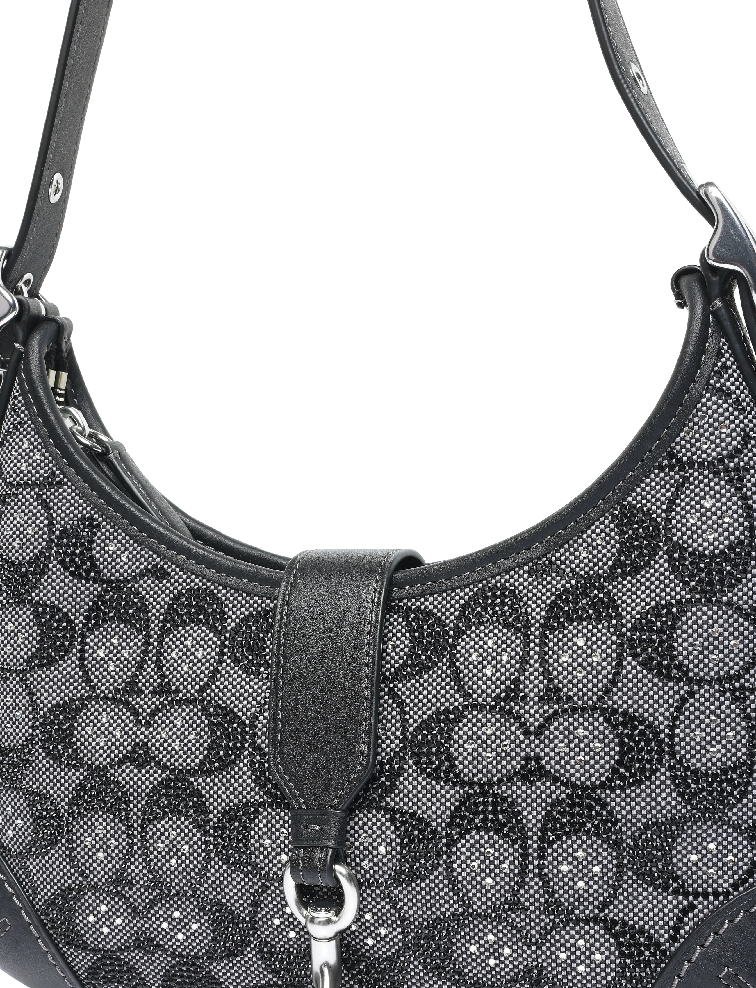 Coach - Hamptons Hobo Bag In Crystal Signature Jacquard - lh/black - 2