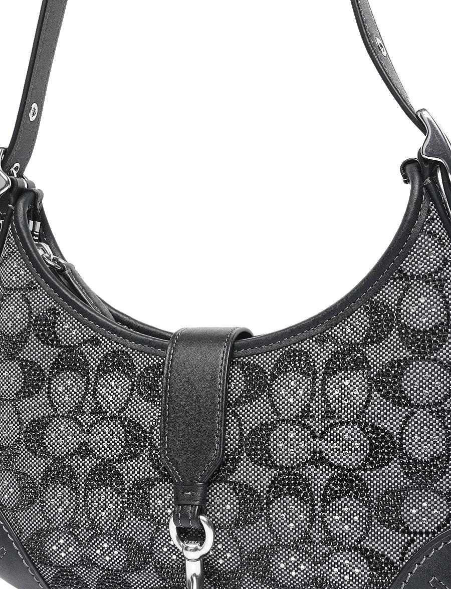 Coach - Hamptons Hobo Bag In Crystal Signature Jacquard - besondere anlässe - lh/black - 2