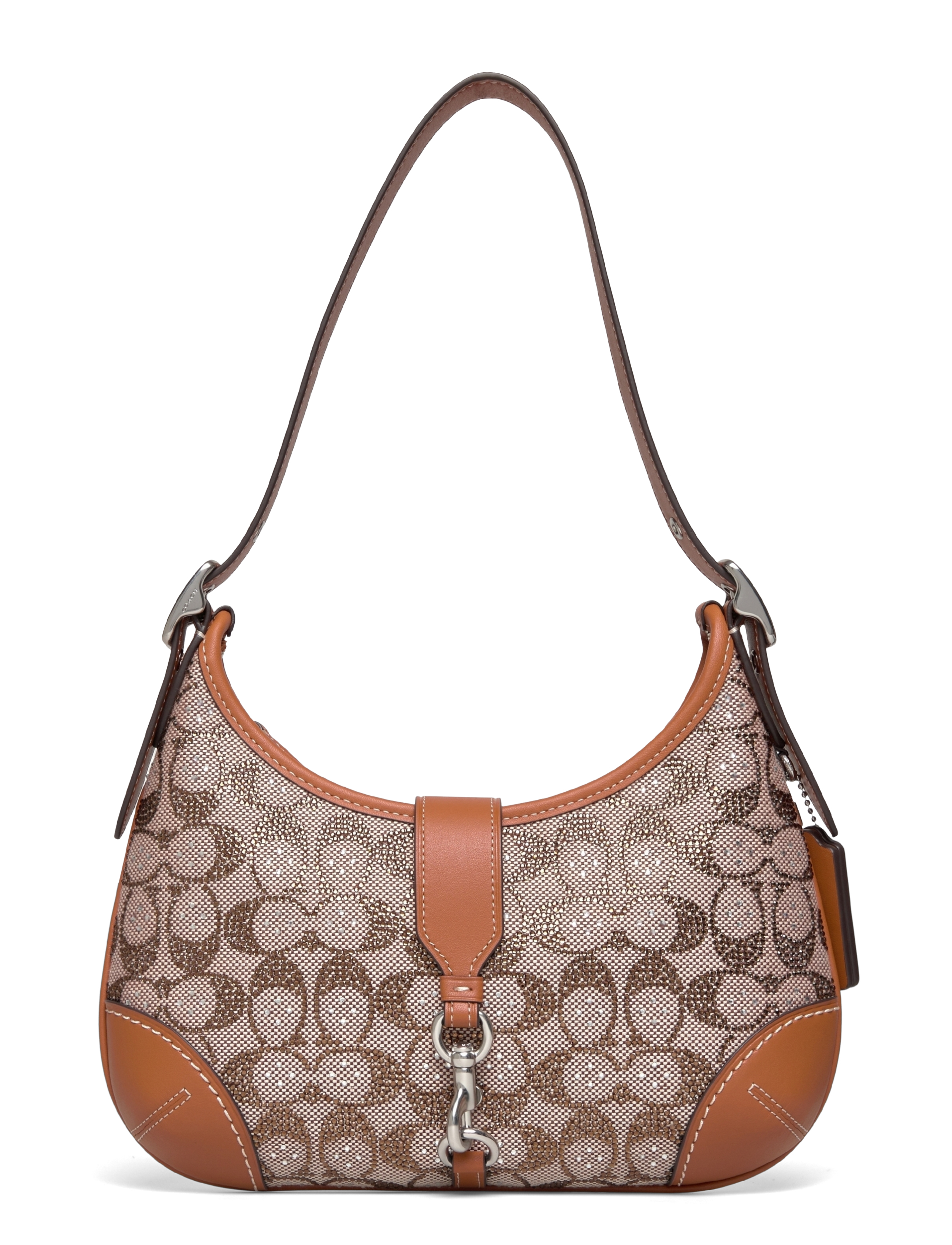 Coach Hamptons Hobo Bag In Crystal Signature Jacquard -  - LH/BURNISHED AMBER / brown