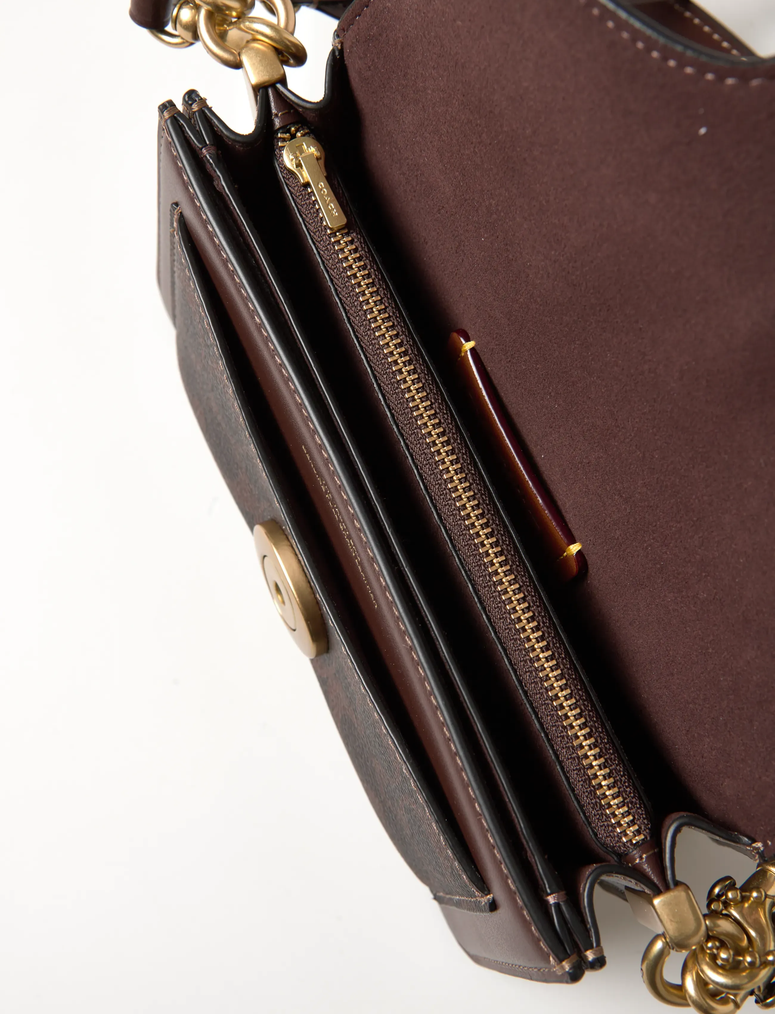 Coach - Coated Canvas Signature Tabby Shoulder Bag 20 Refresh - vardagsstil - b4/maple maple - 4