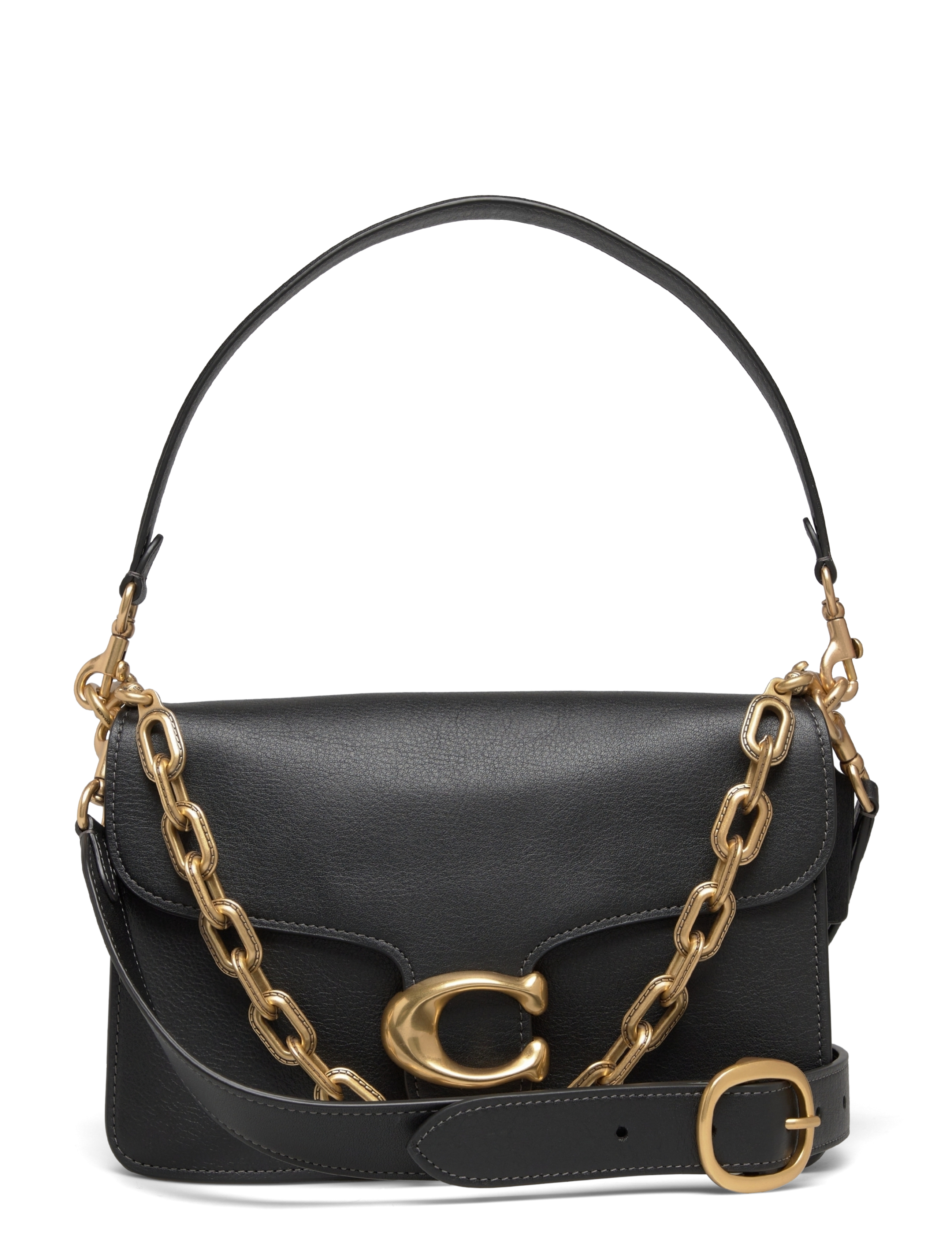 Coach Soft Grain Leather Chain Tabby Shoulder Bag With Chain, One Size, Designer, Schwarz - Small Bags-crossbody Bags, Frauen