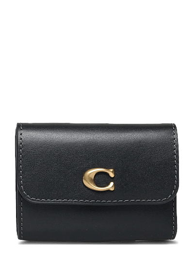 Coach Refined Calf Leather Essential Card Holder Wallet - Lompakot - B4/BLACK / black