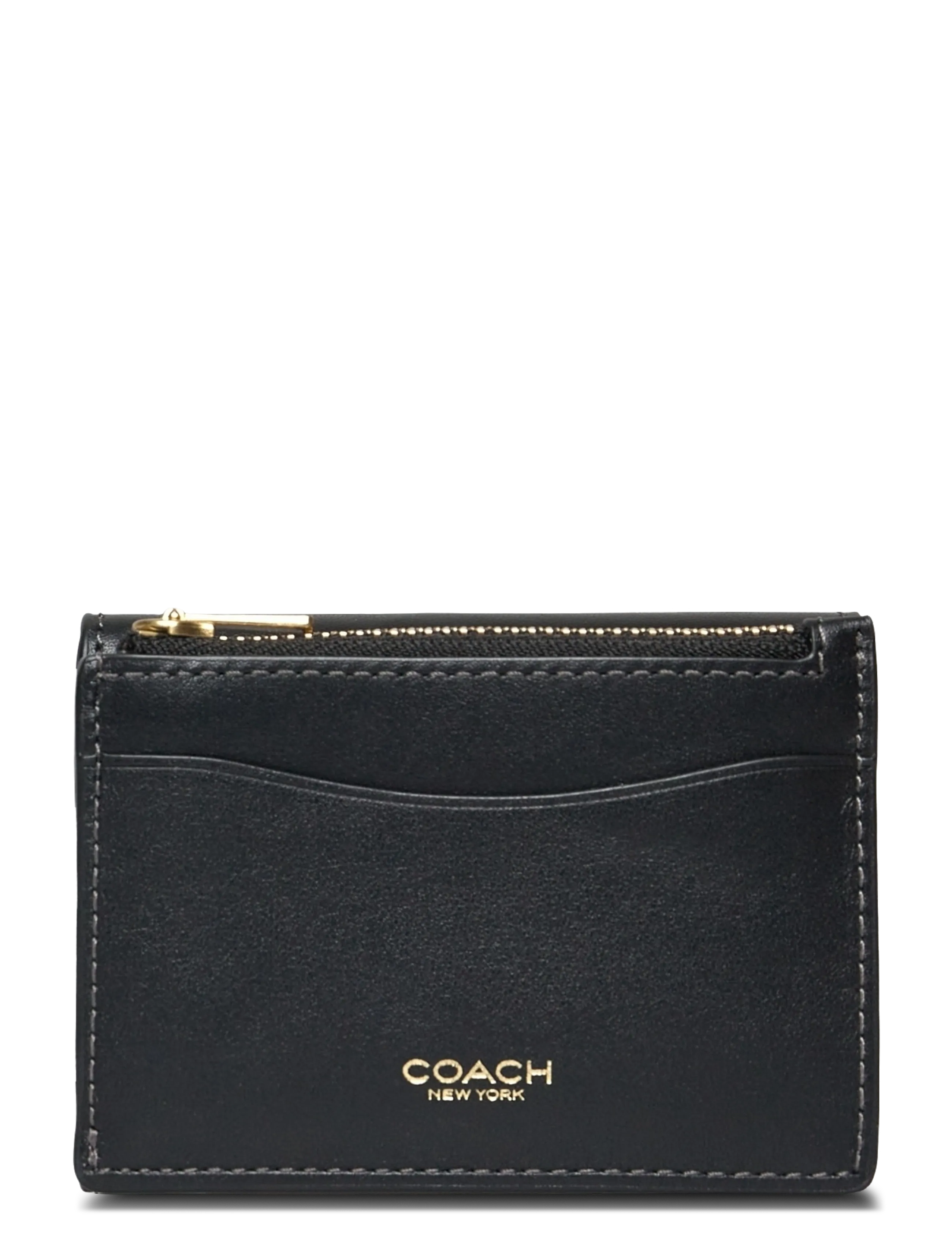 Coach - Refined Calf Leather Essential Card Holder Wallet - naudas maki - b4/black - 1
