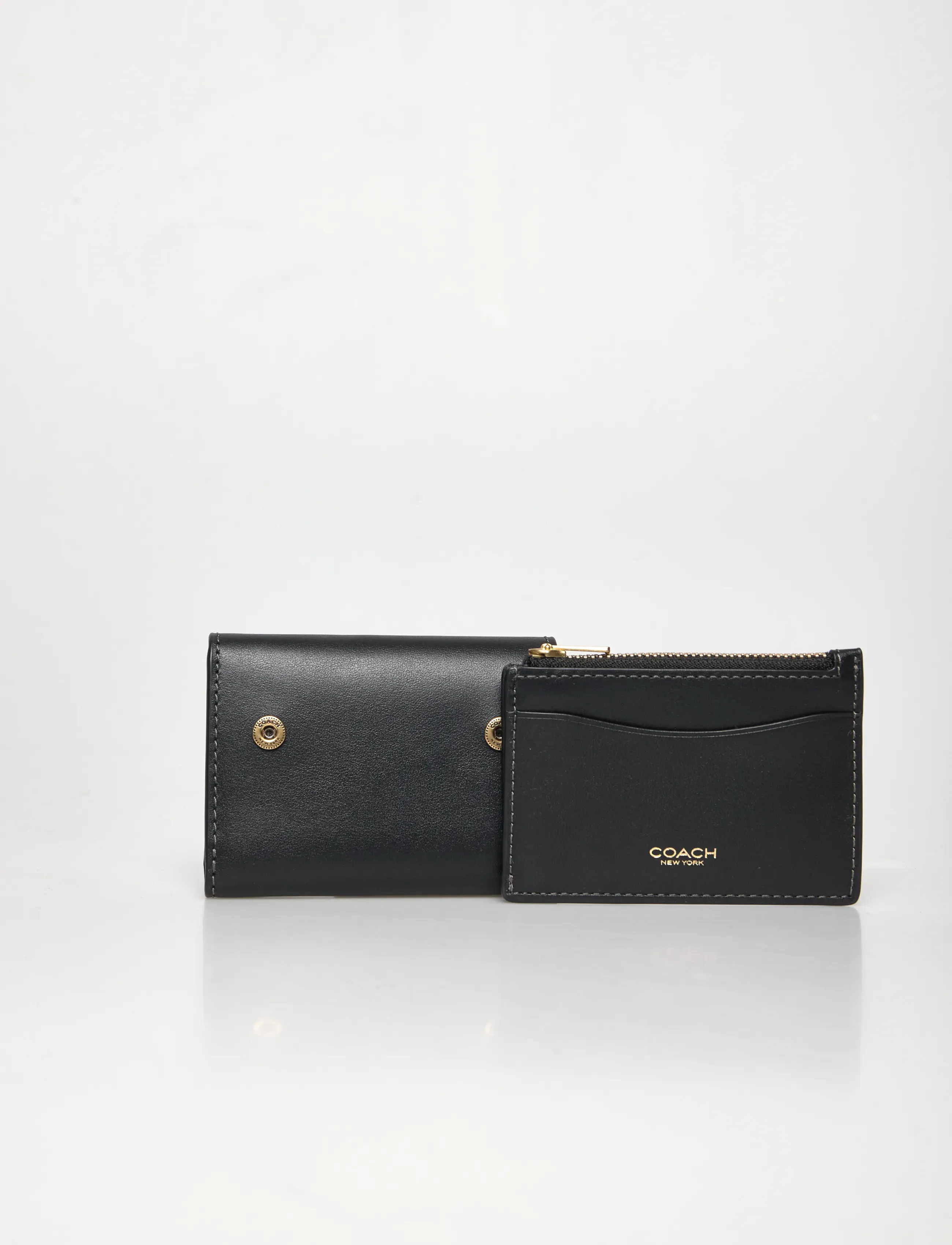 Coach - Refined Calf Leather Essential Card Holder Wallet - naudas maki - b4/black - 3