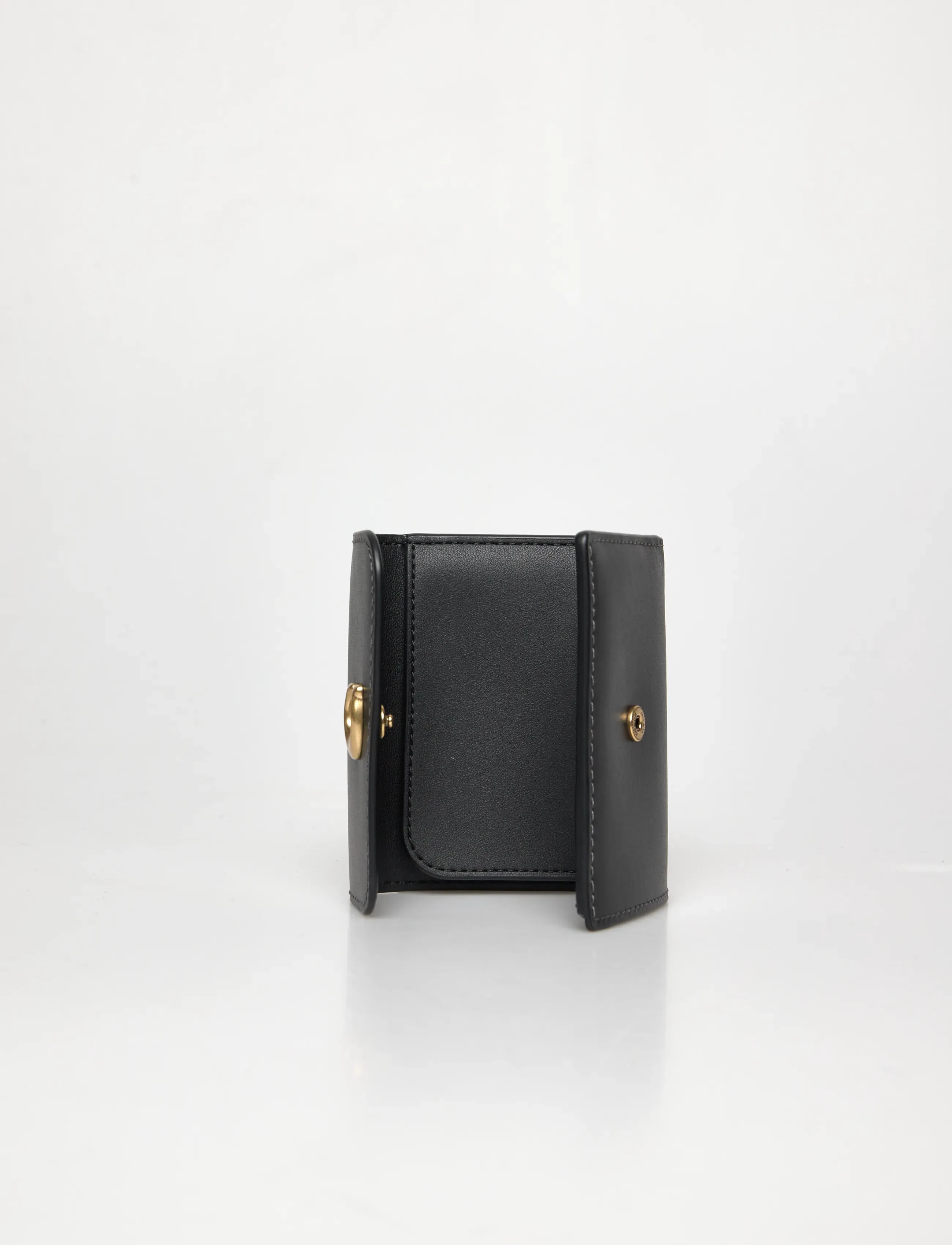 Coach - Refined Calf Leather Essential Card Holder Wallet - naudas maki - b4/black - 4
