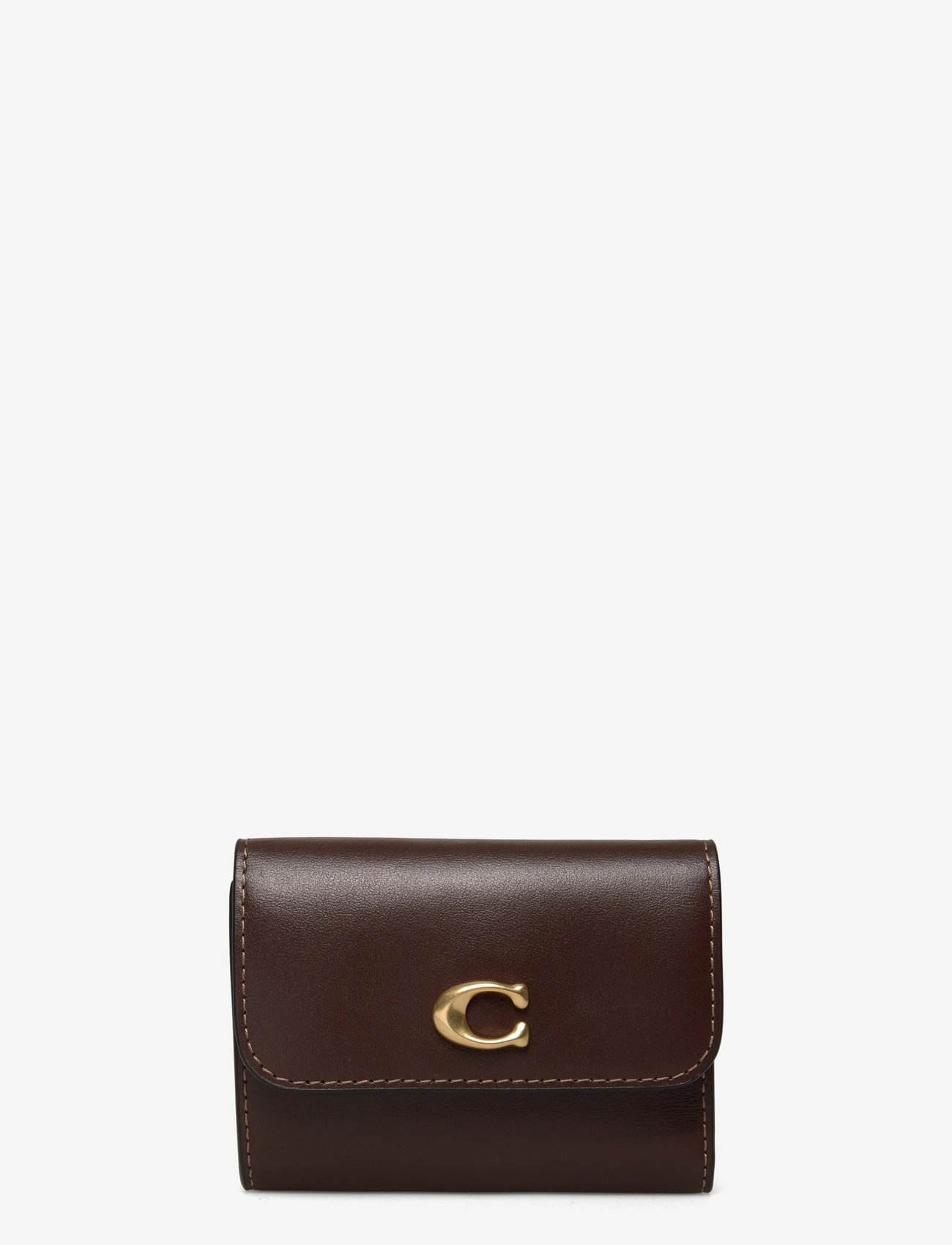 Coach - Refined Calf Leather Essential Card Holder Wallet - punge - b4/maple - 1