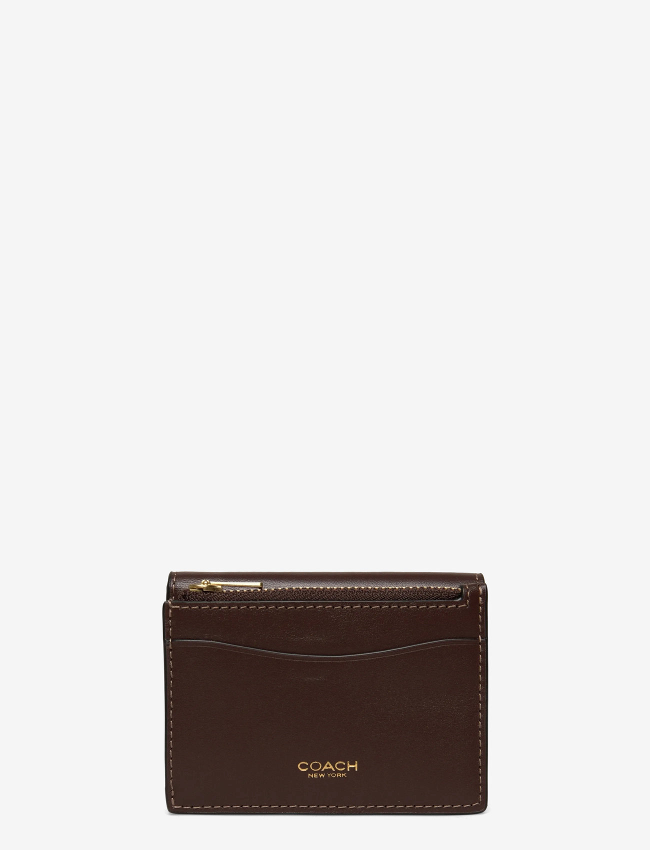 Coach - Refined Calf Leather Essential Card Holder Wallet - punge - b4/maple - 2