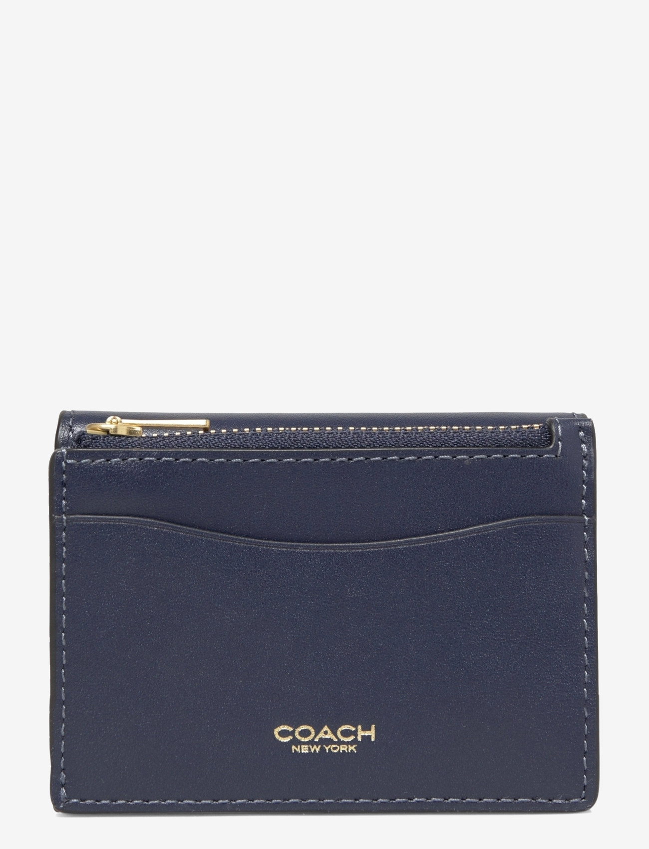 Coach - Refined Calf Leather Essential Card Holder Wallet - käekotid - b4/navy - 1