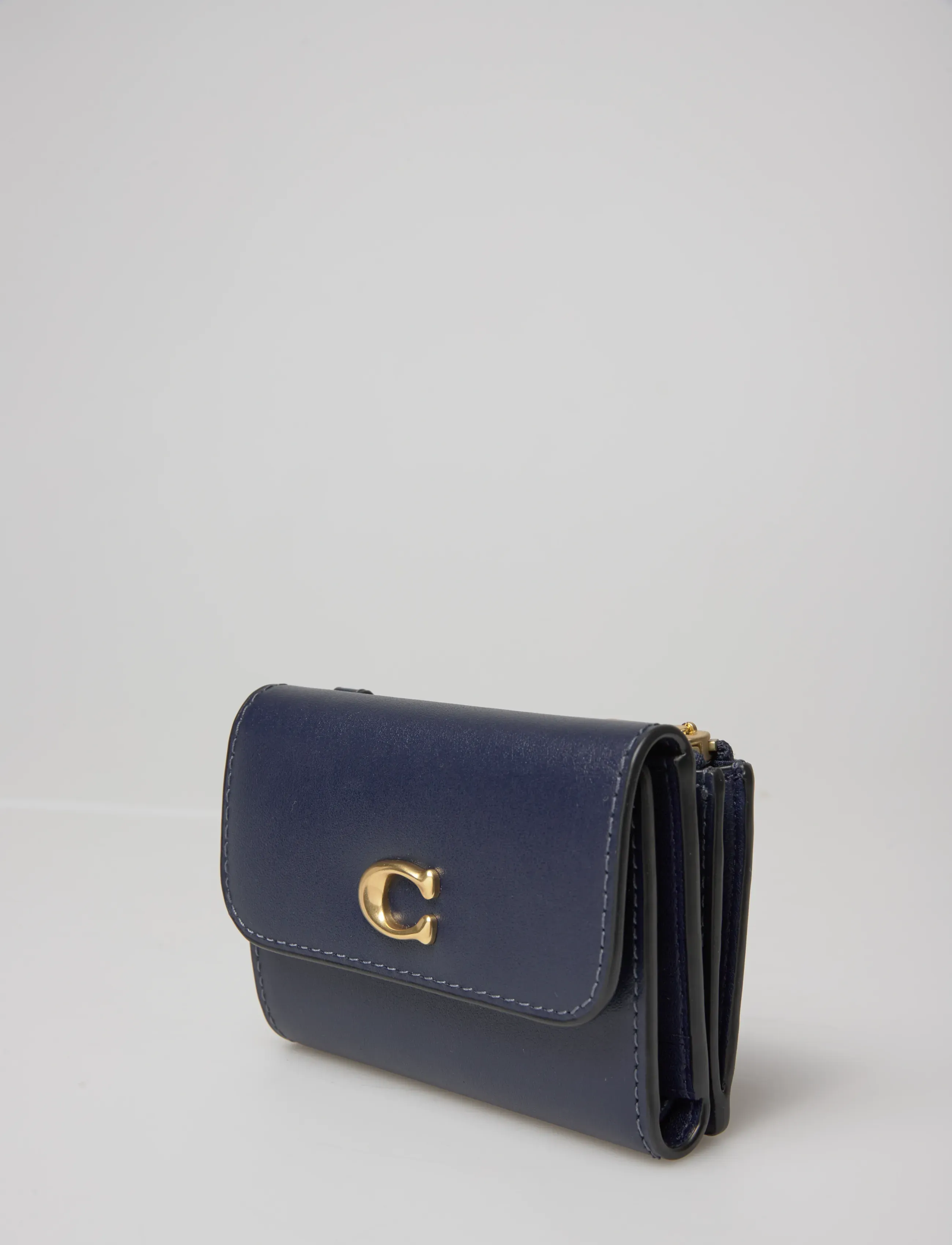 Coach - Refined Calf Leather Essential Card Holder Wallet - portemonnaies - b4/navy - 3