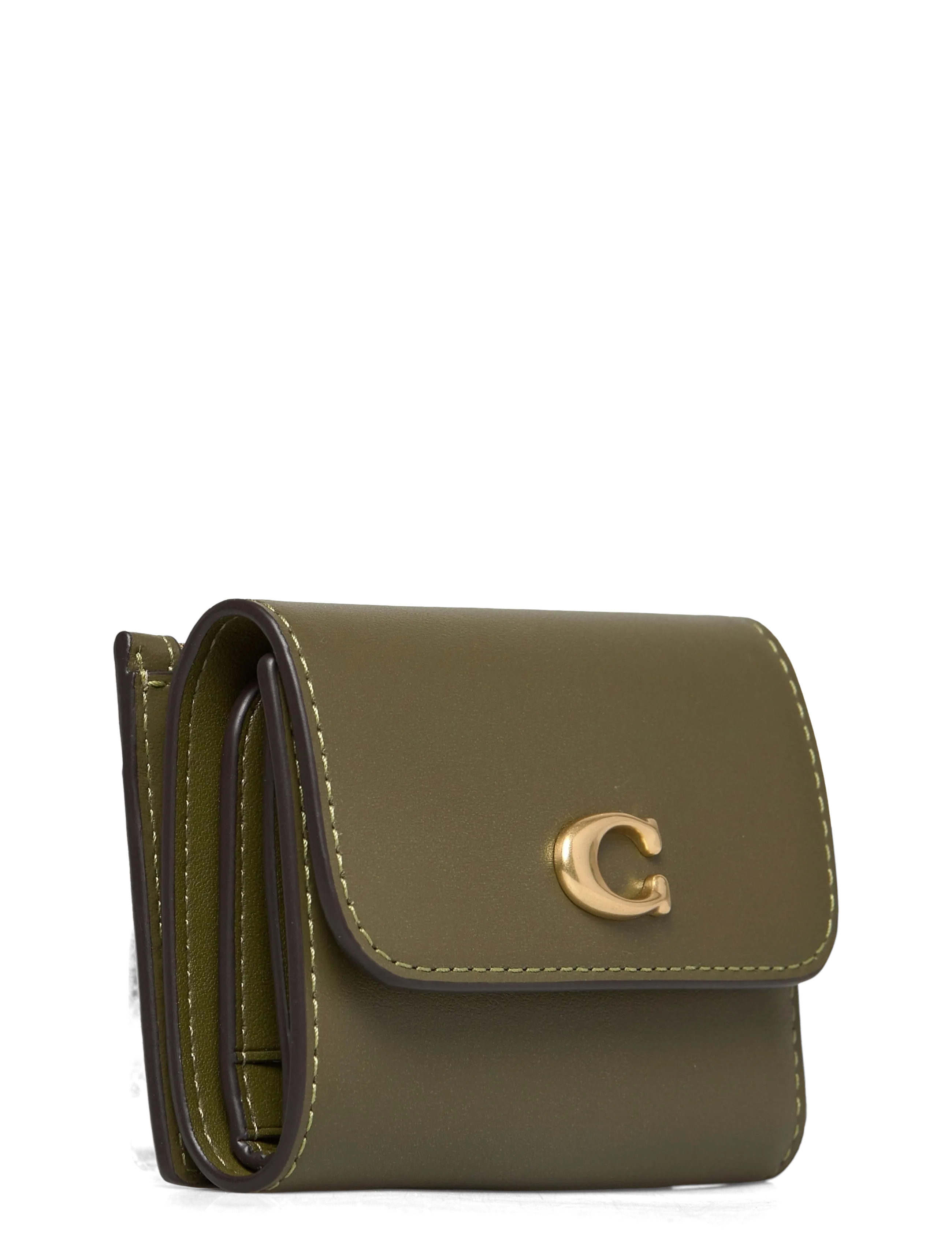 Coach - Refined Calf Leather Essential Card Holder Wallet - portfele - b4/olive - 2