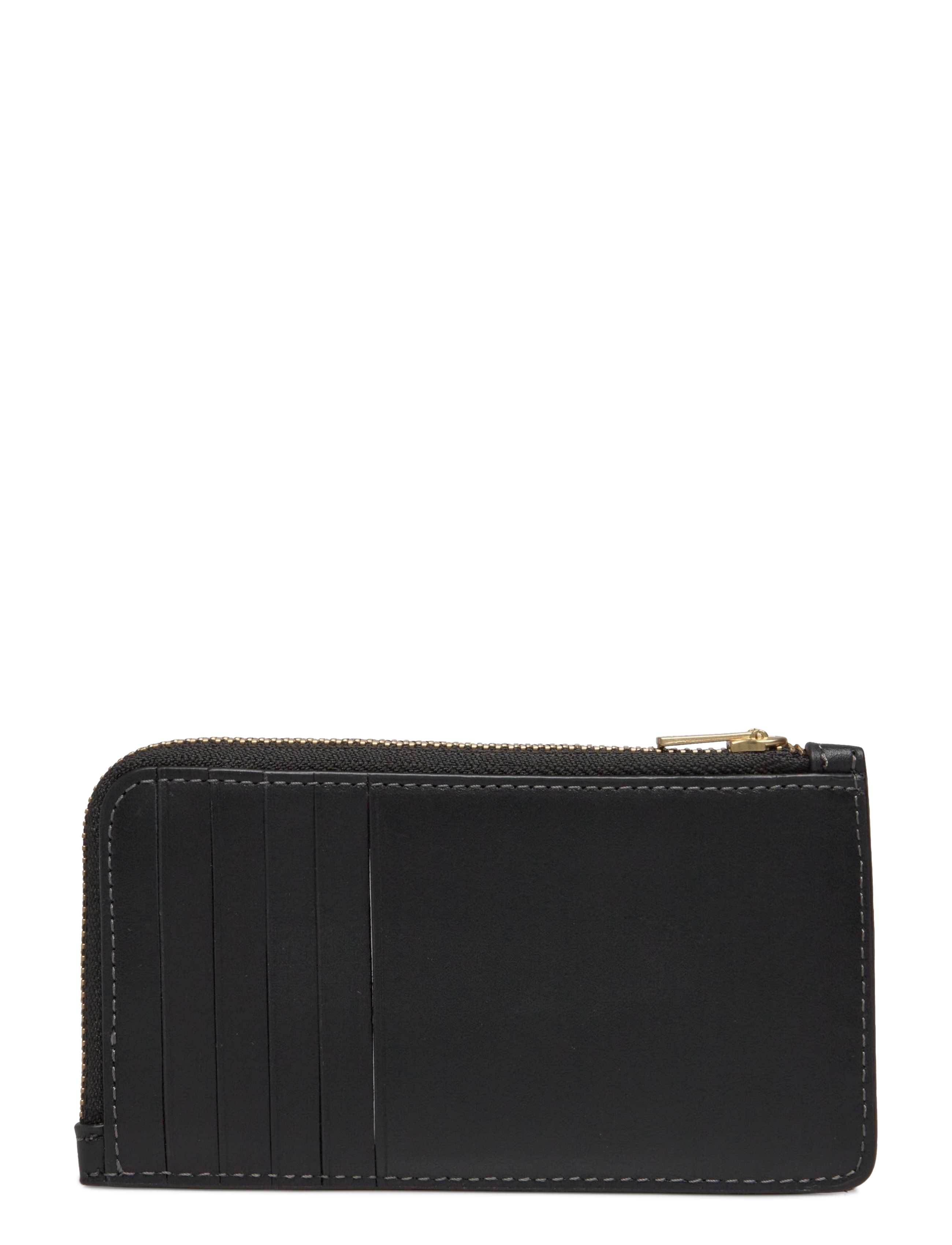Coach - Refined Calf Leather New York Zip Card Case - purses - b4/black - 1