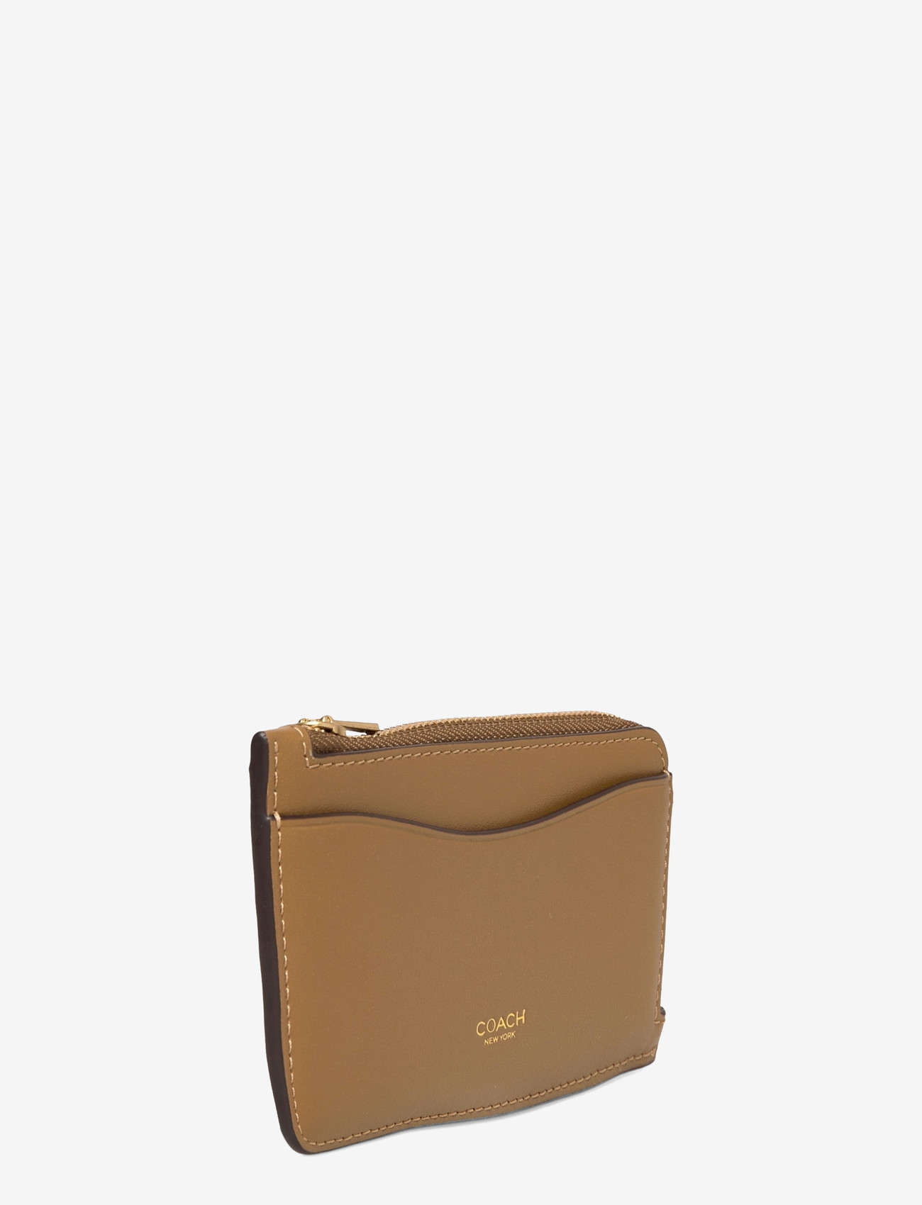 Coach - REFINED CALF LEATHER NEW YORK ZIP CARD CASE - portemonnaies - b4/muted olive - 2