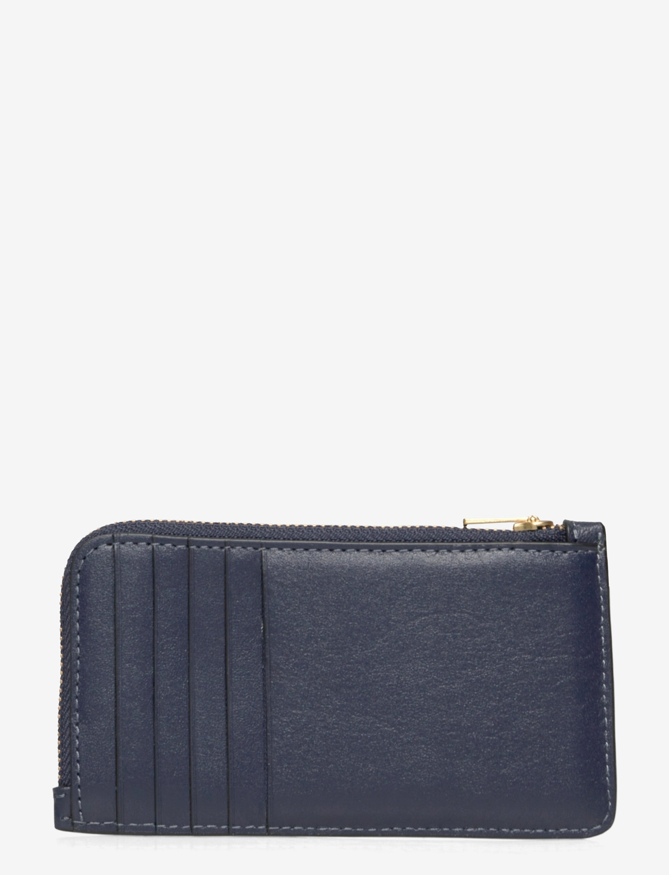 Coach - REFINED CALF LEATHER NEW YORK ZIP CARD CASE - portemonnaies - b4/navy - 1