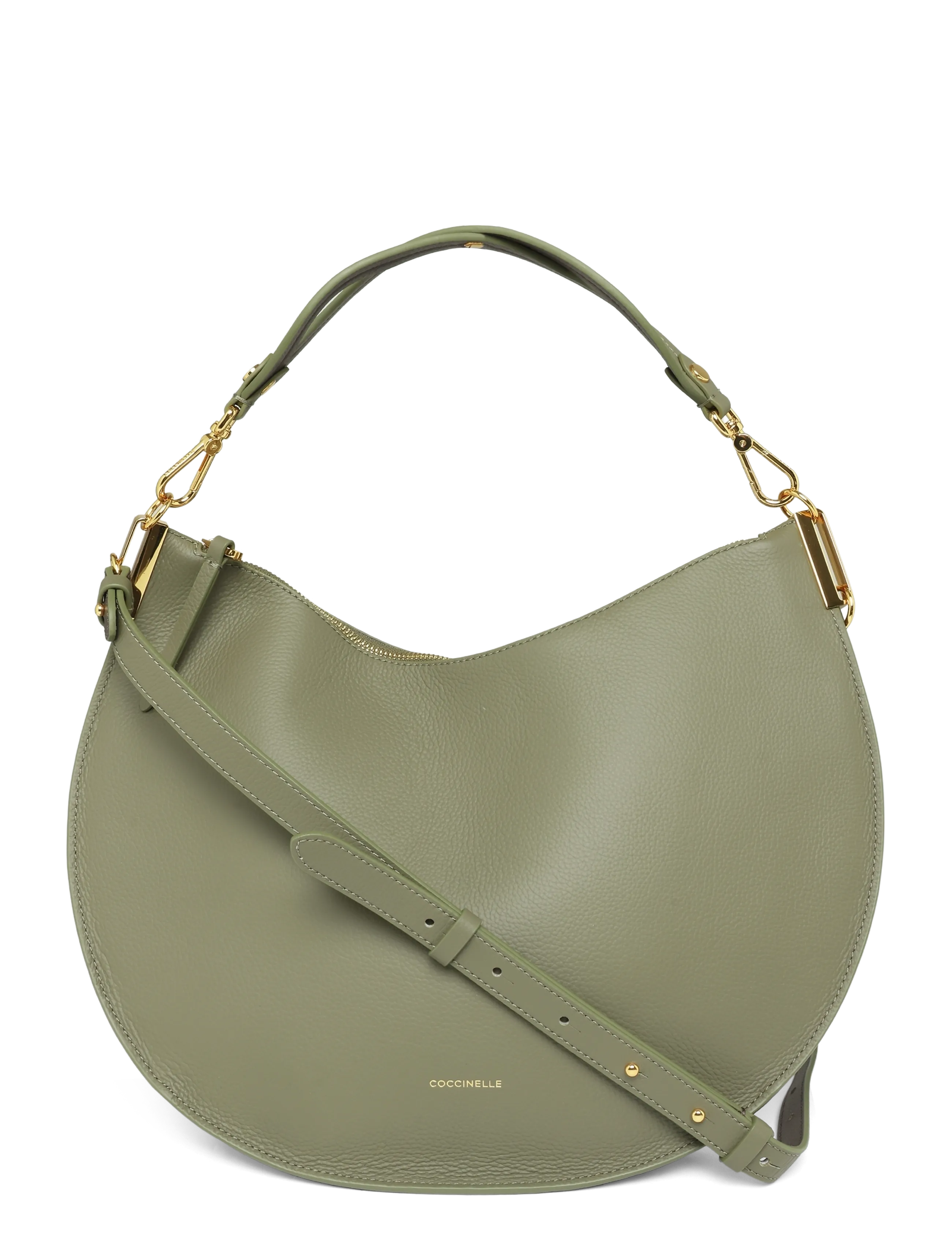 Coccinelle Sunup Large Shoulder Bag / Top Handle, Kvinder, Hobo Skuldertaske, Kakigrøn, Str: ONE SIZE