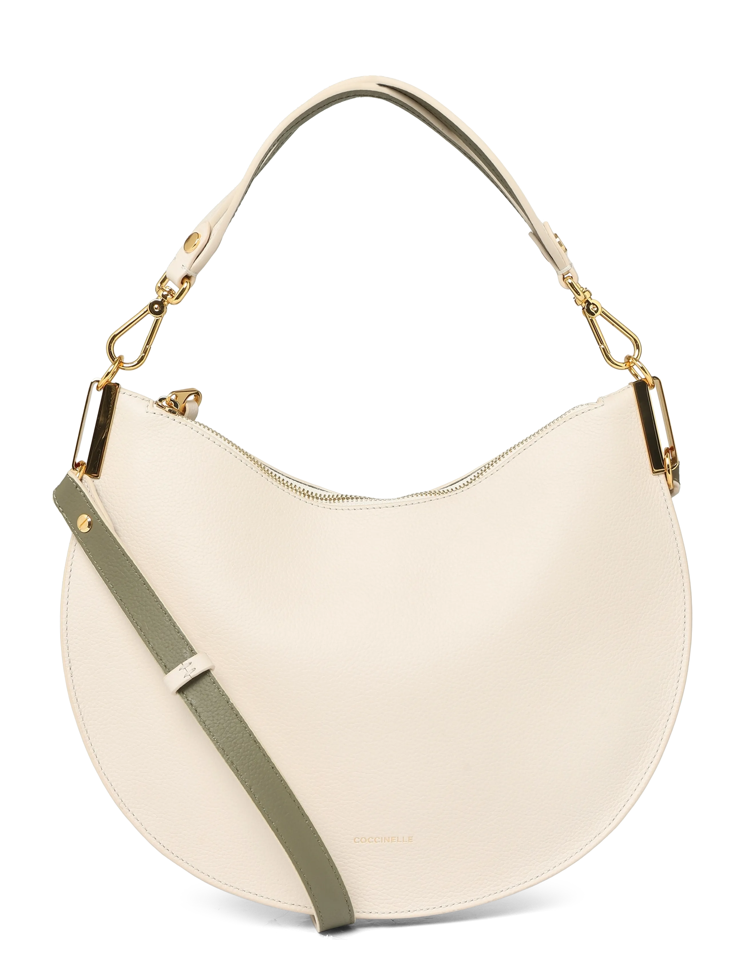 Coccinelle Sunup Medium Shoulder Bag / Top Handle, Kvinder, Halvmåne Skuldertaske, Cream, Str: ONE SIZE