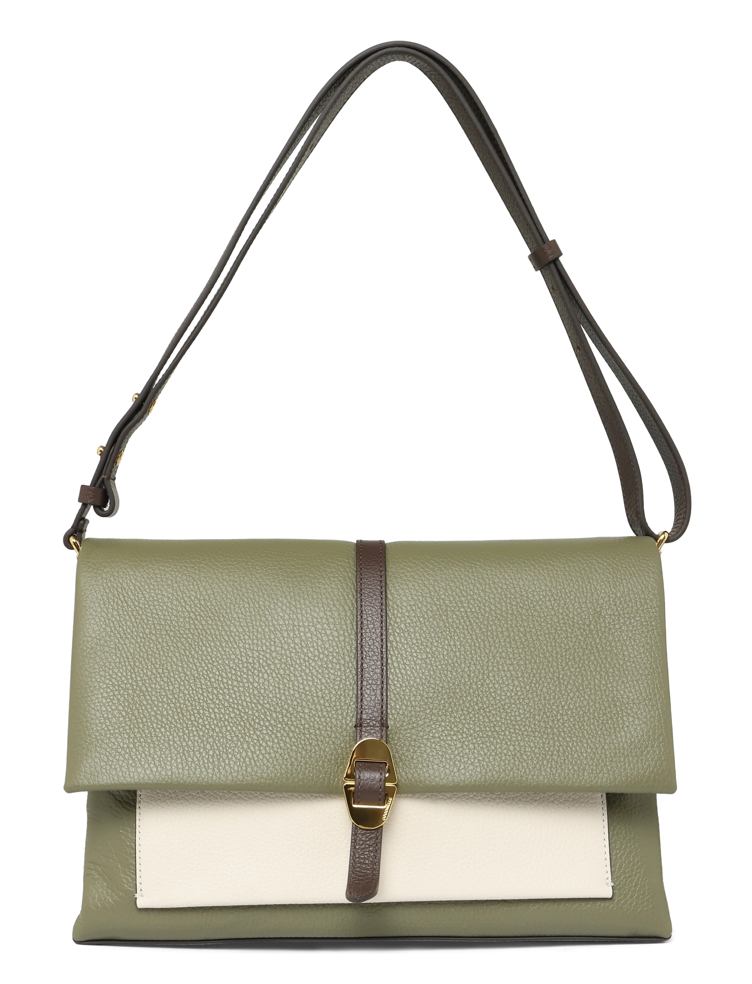 COCCINELLE Dorian Tricolor Schulter Tasche Khaki - One Size - Damen