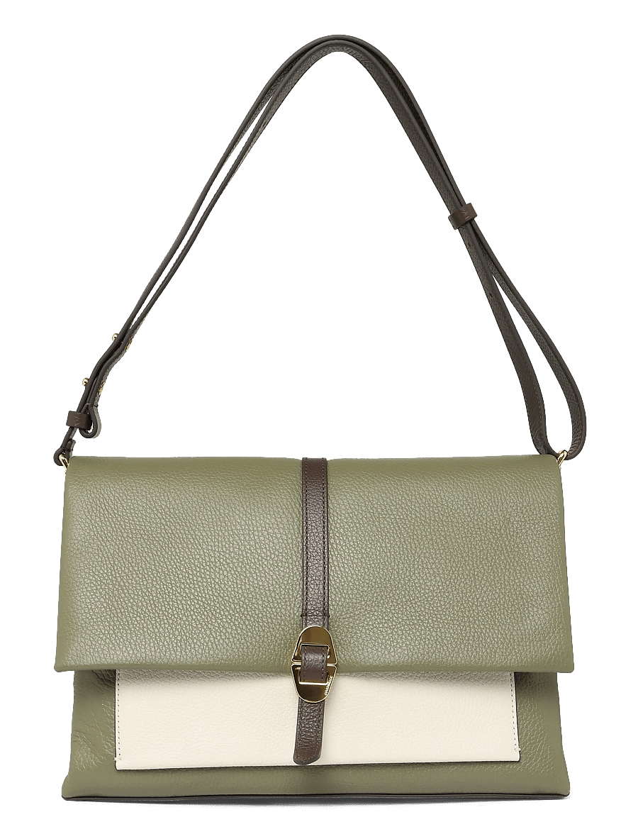 Coccinelle - Dorian Tricolor Shoulder Bag - crossbody bags - lau.g/lamb/fond - 0