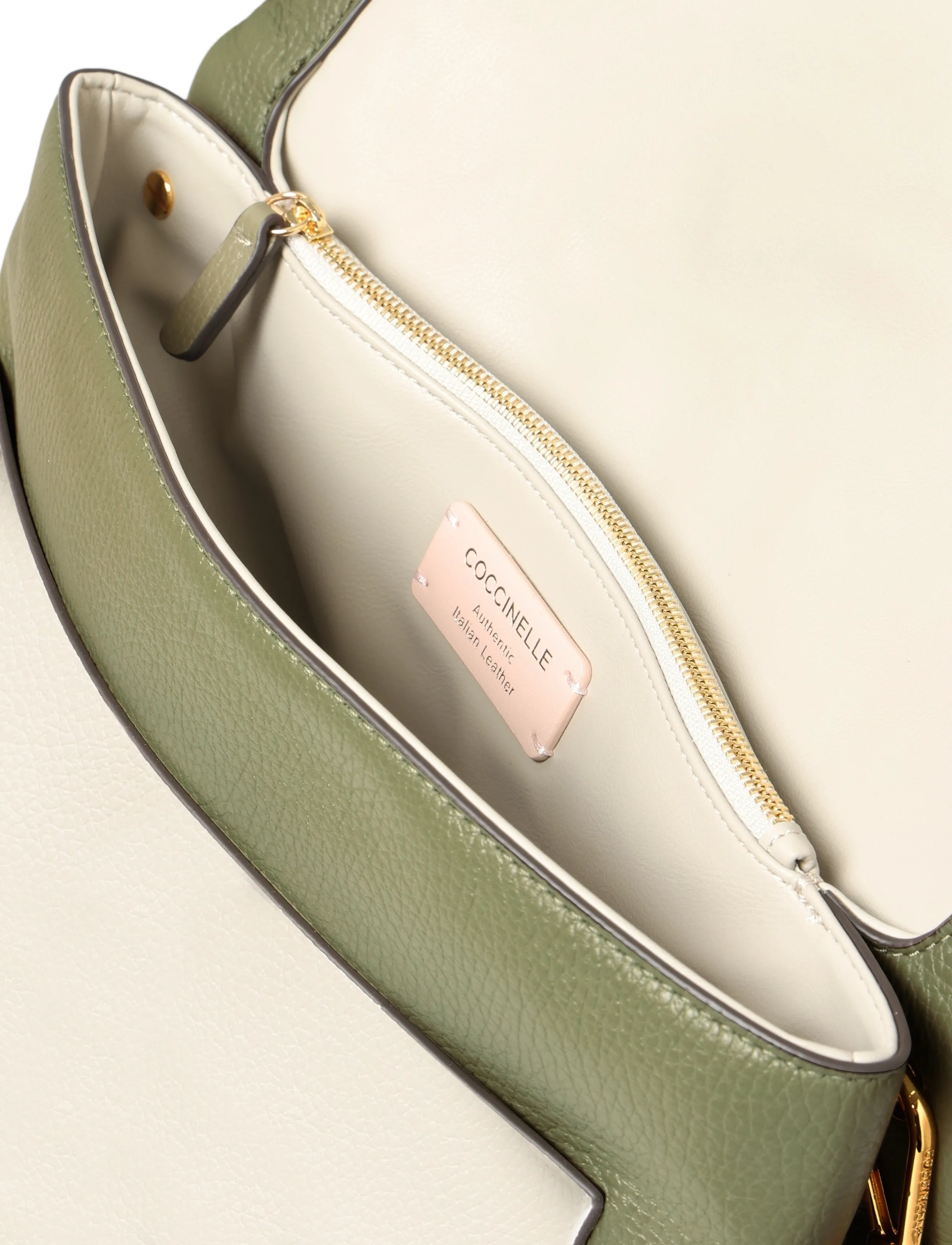 Coccinelle - Dorian Tricolor Shoulder Bag - lau.g/lamb/fond - 3