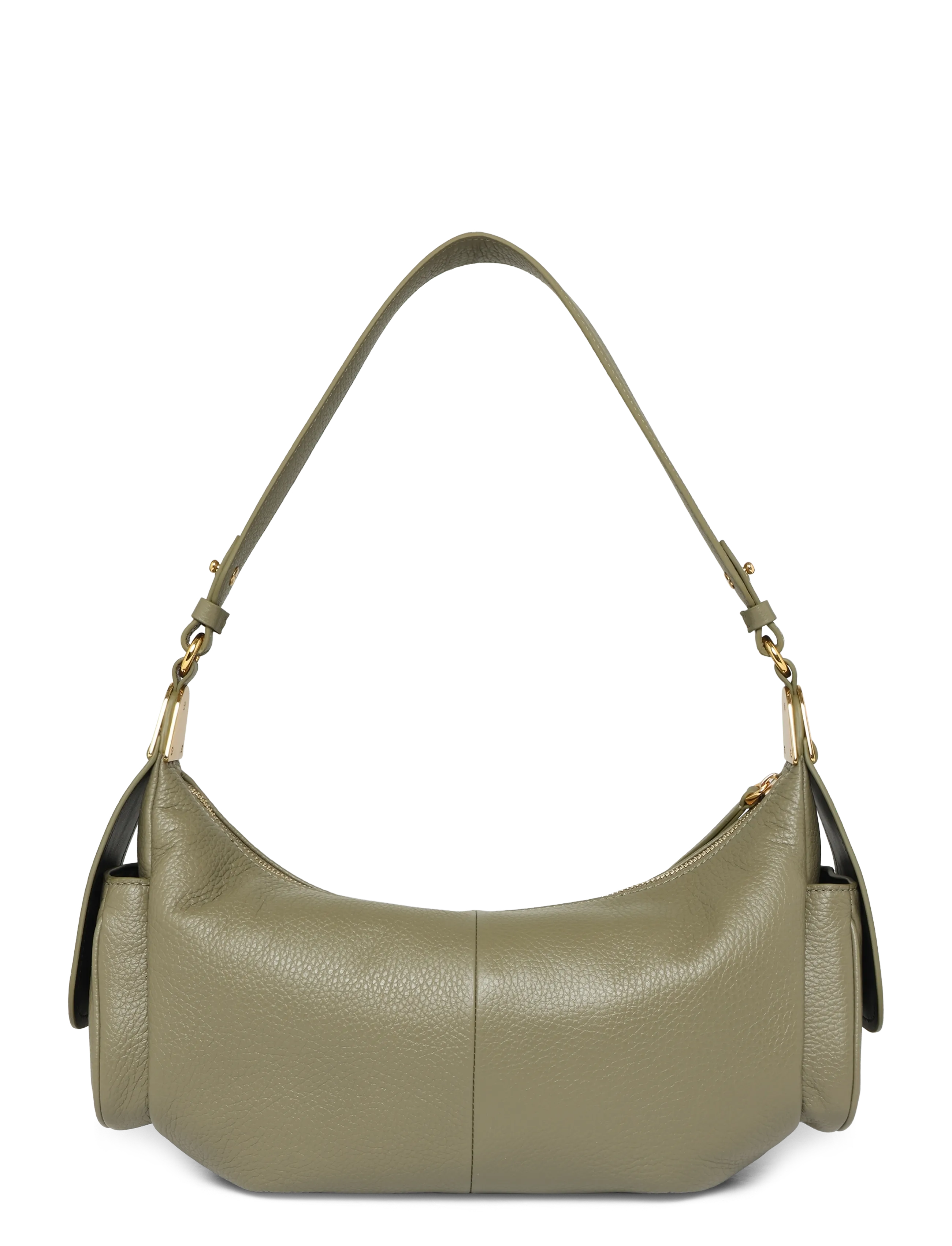 Coccinelle Campus Large Shoulder Bag, Kvinder, Hobo Skuldertaske, Kakigrøn, Str: ONE SIZE
