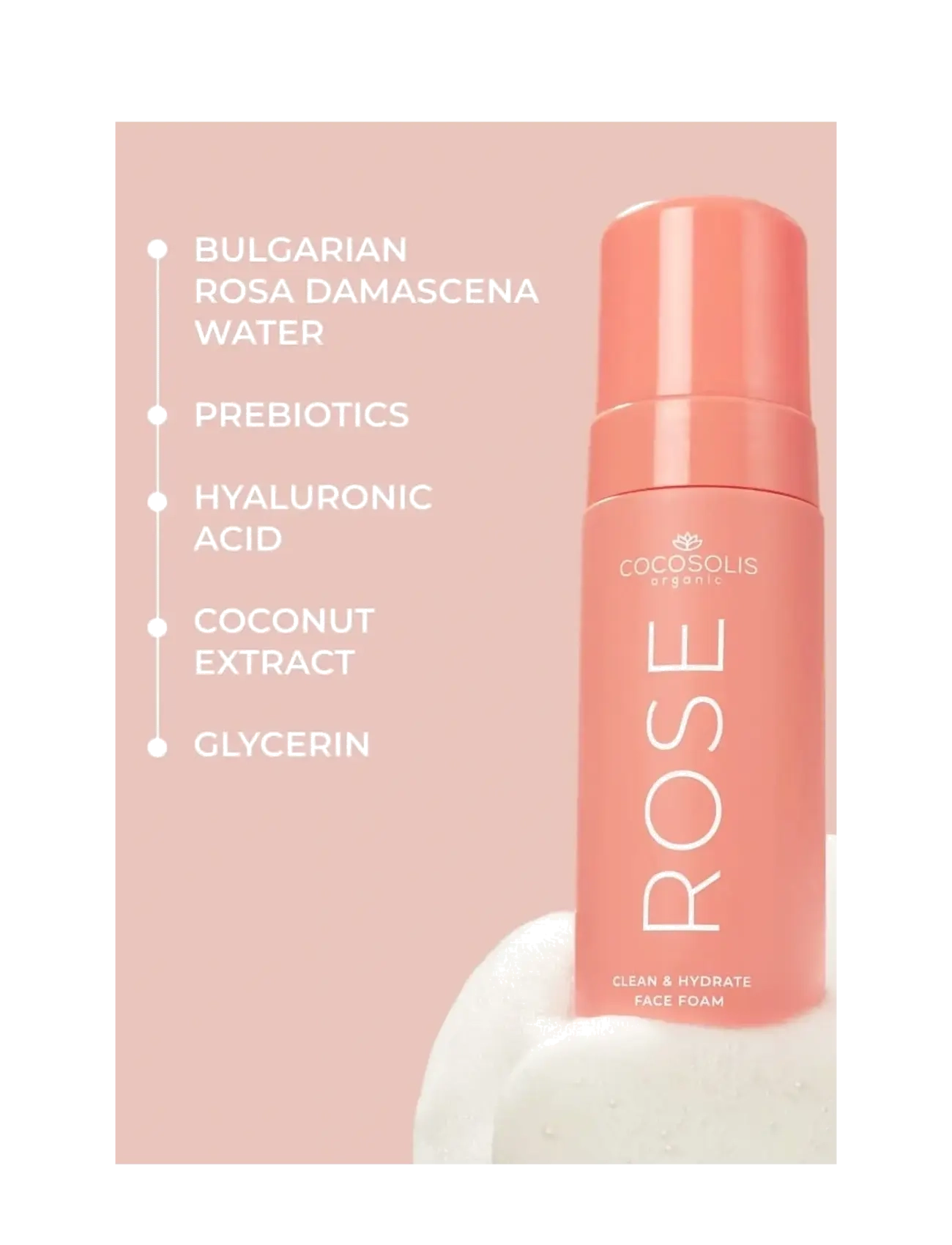 Cocosolis - ROSE Clean & Hydrate Face Foam - foaming cleanser - no color - 4