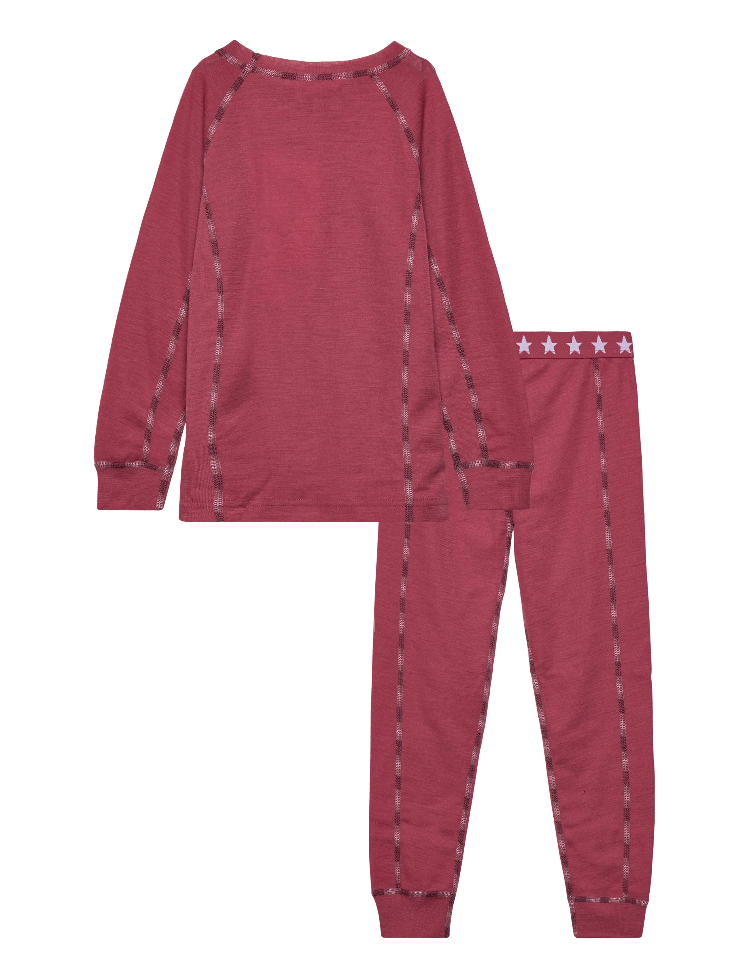 COLD - Stars Merino Wool Set - sets with long-sleeved t-shirt - dark coral - 1