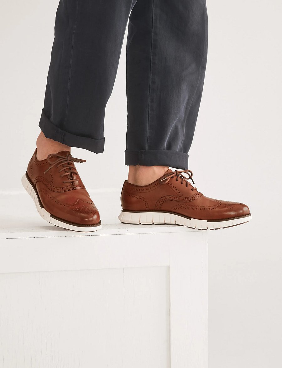 Cole Haan - ZEROGRAND REMASTERED WINGTIP OXFORD - brogues - ch british tan/ivory - 5