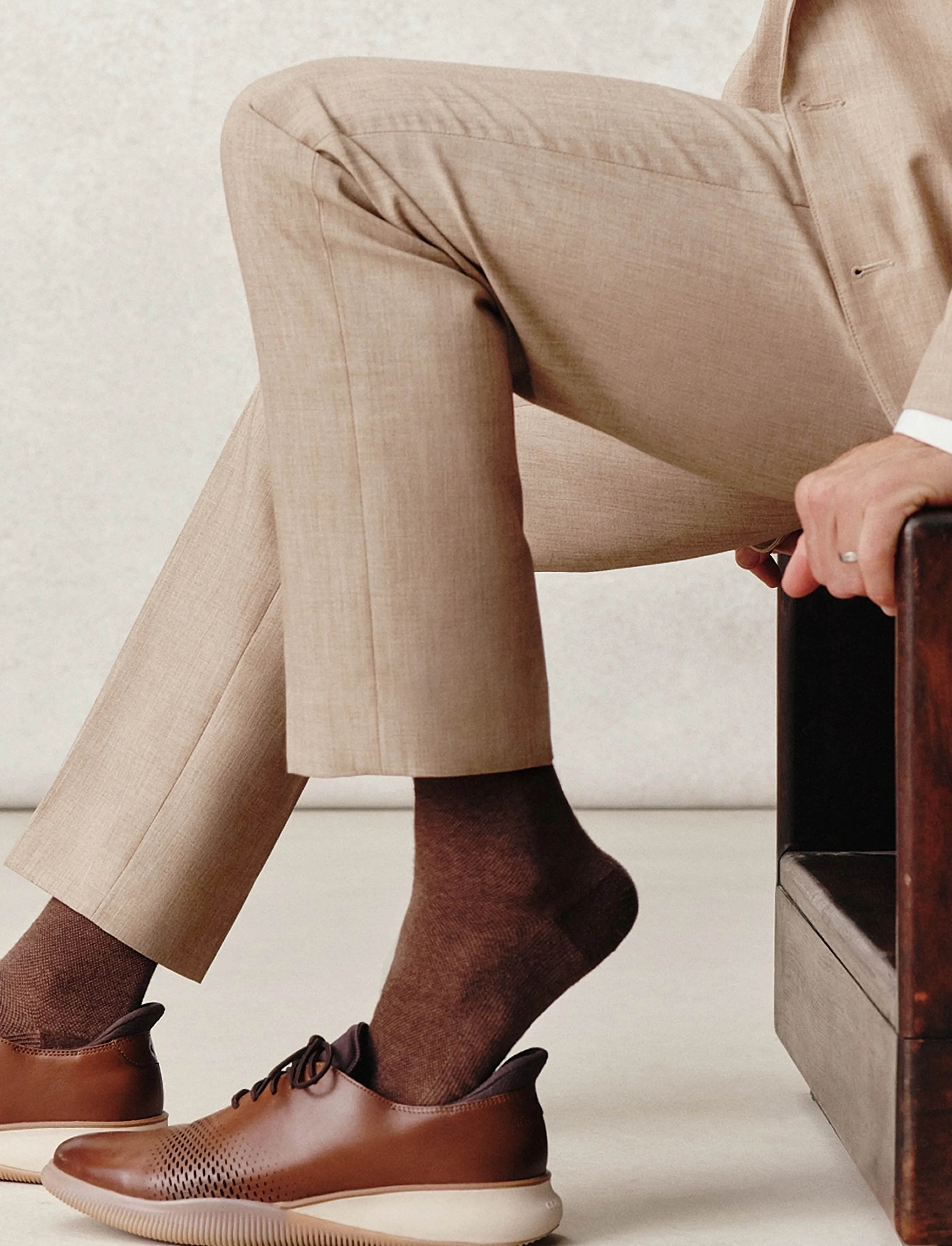 Cole Haan 6.ZEROGRAND LASER QUICK-ON OXFORDS - Kevadgarderoob - CH WOODBURY / CH DK CHOCOLATE / ANGORA / brown