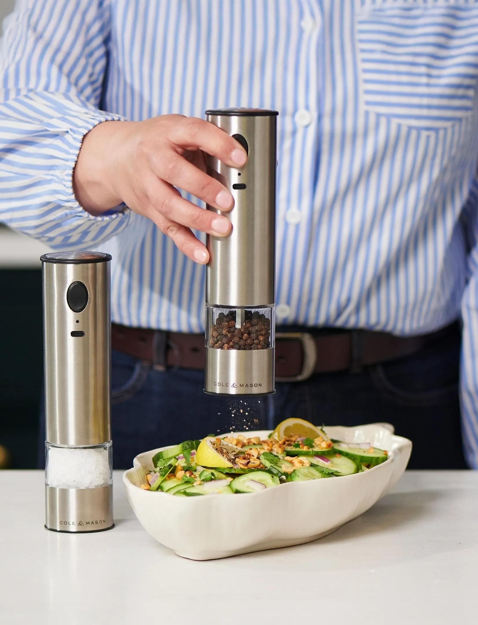 Cole & Mason - Mill Set Electric USB Battersea Stainless 21 cm COLE&MASON® - soola- ja pipraveskid - stainless/clear - 5