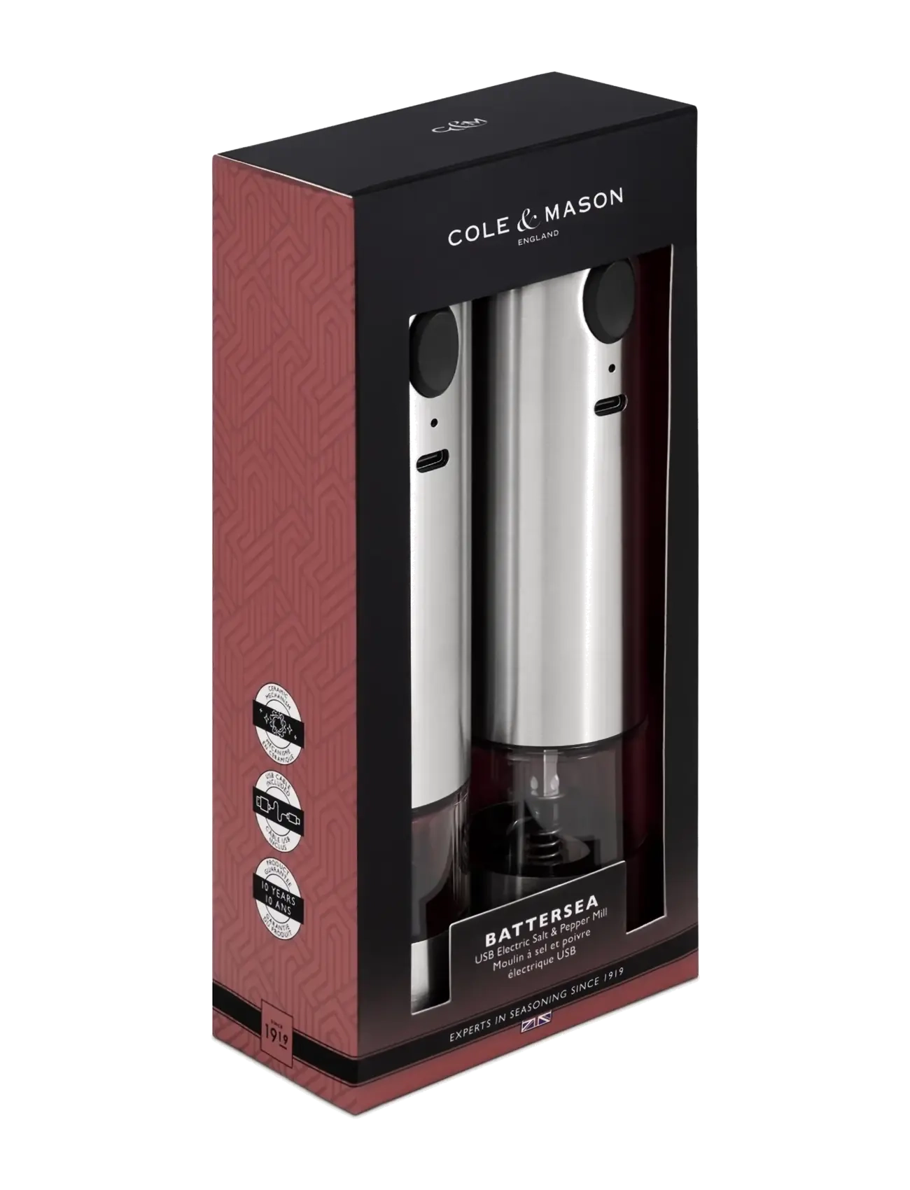 Cole & Mason - Mill Set Electric USB Battersea Stainless 21 cm COLE&MASON® - soola- ja pipraveskid - stainless/clear - 4