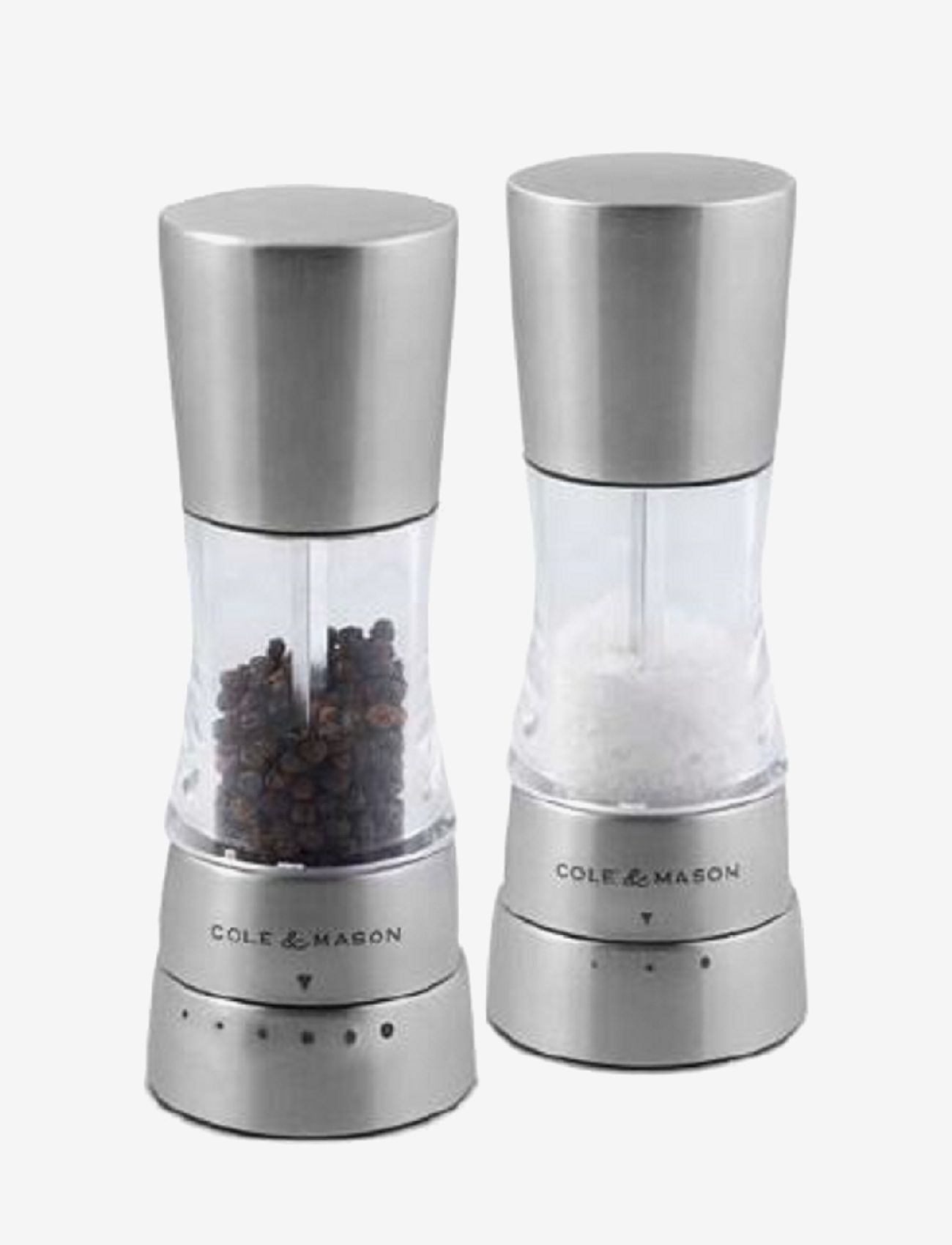 Cole & Mason - Derwent Mini Salt & Pepper set - garšvielu dzirnaviņas - clear; silver - 0