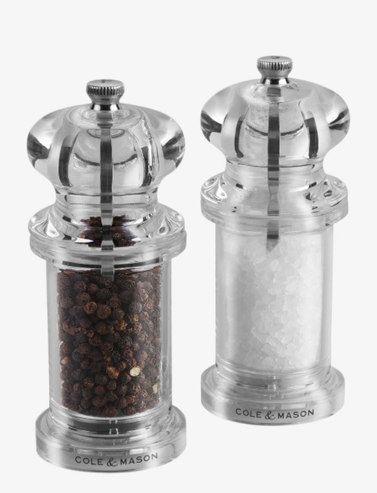 Cole & Mason - 505 Salt & Pepper Set - garšvielu dzirnaviņas - clear - 0