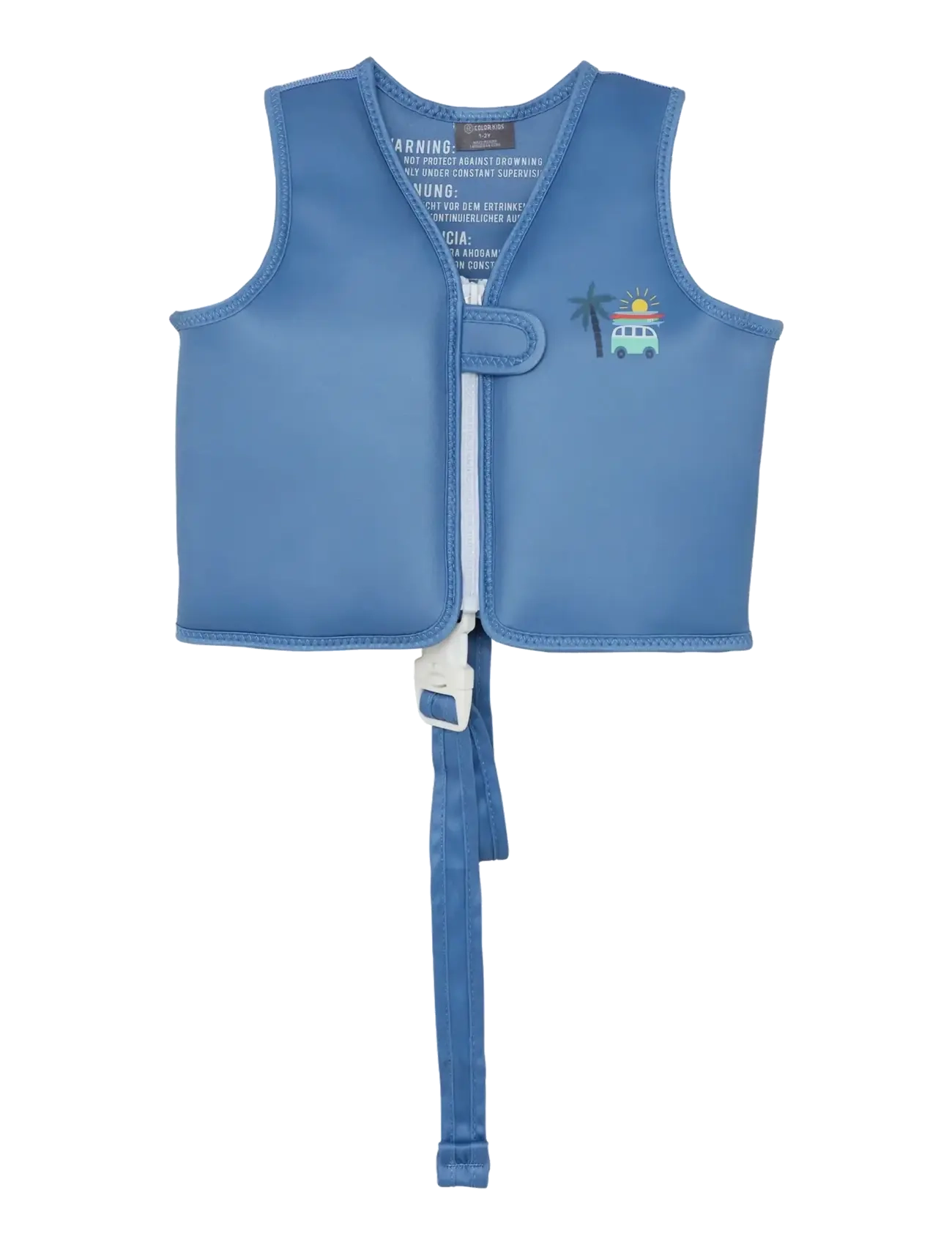 Color Kids Swim Vest W. Print, 2-3Y, Sport, Blau - Oberteile, Kinder