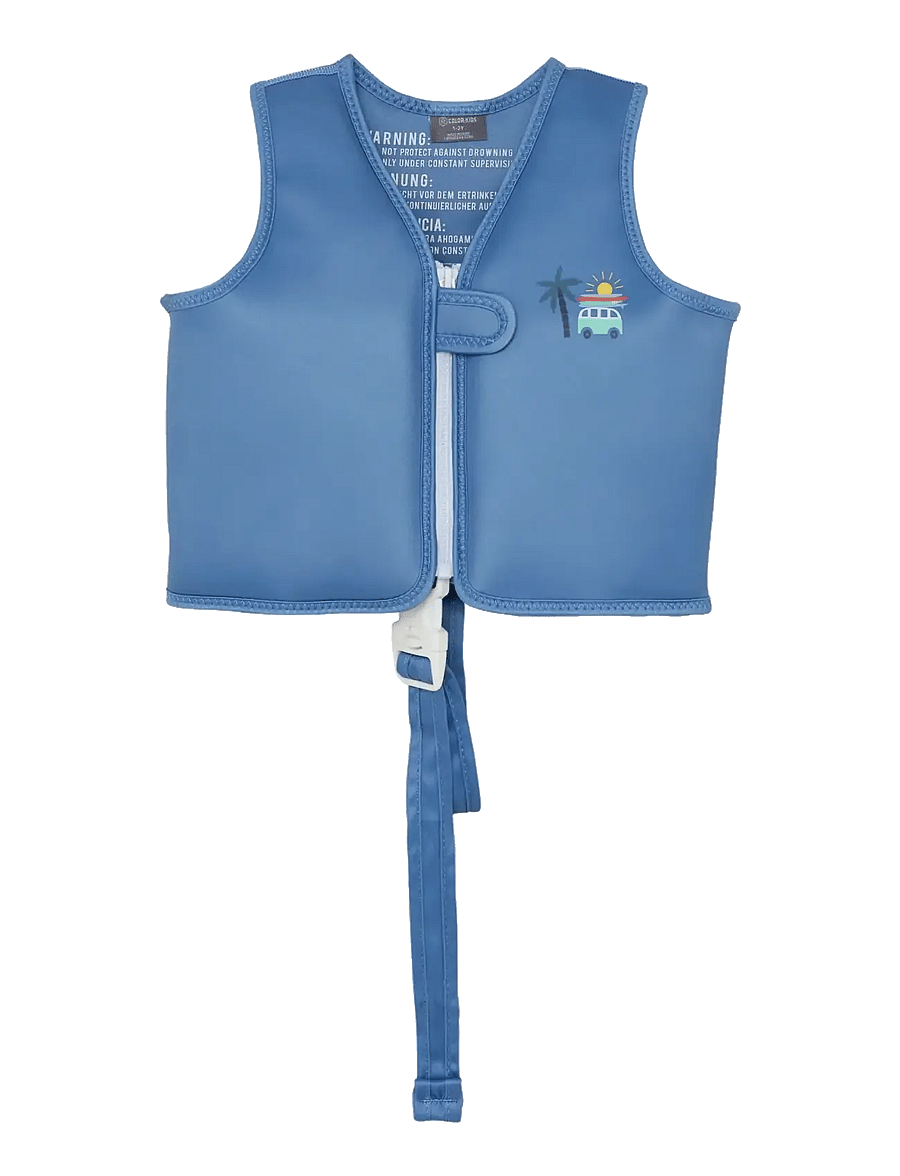 Color Kids - Swim Vest W. Print - ujumistopid - coronet blue - 0