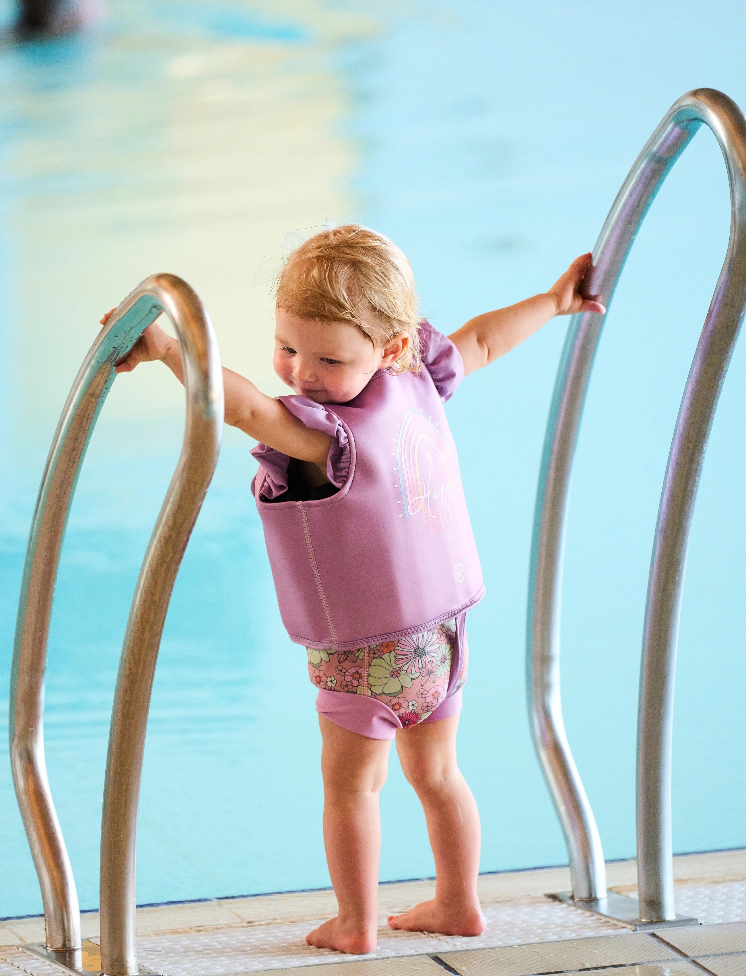 Color Kids Swim Vest W. Print - UV clothing - LAVENDER MIST / purple