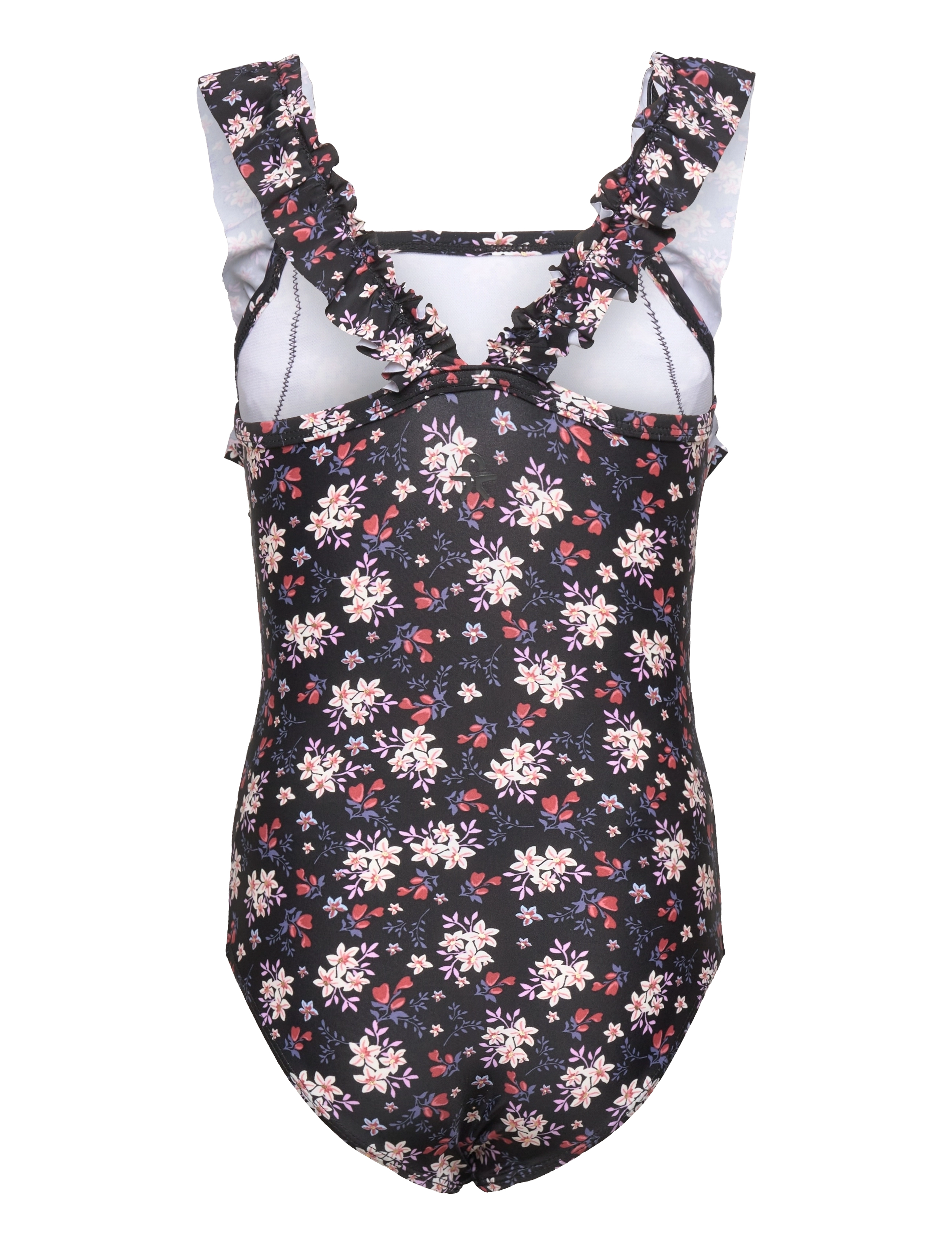 Color Kids - Swimsuit W. Frills,  AOP - black - 1