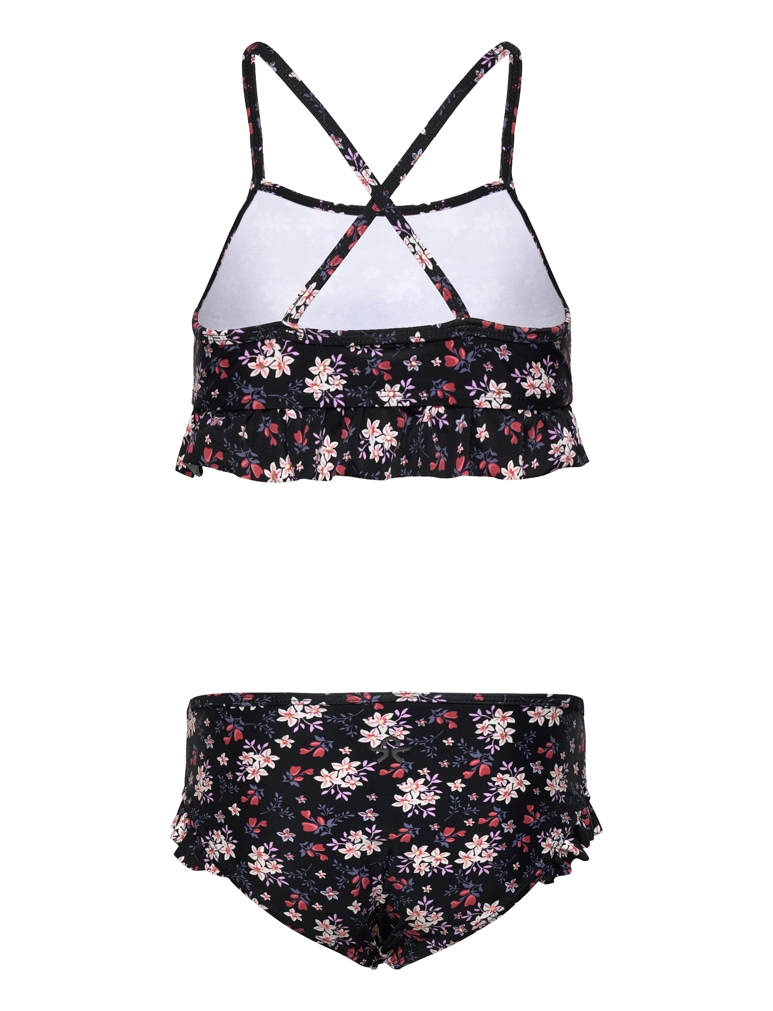 Color Kids - Bikini W. Frills, AOP - black - 1