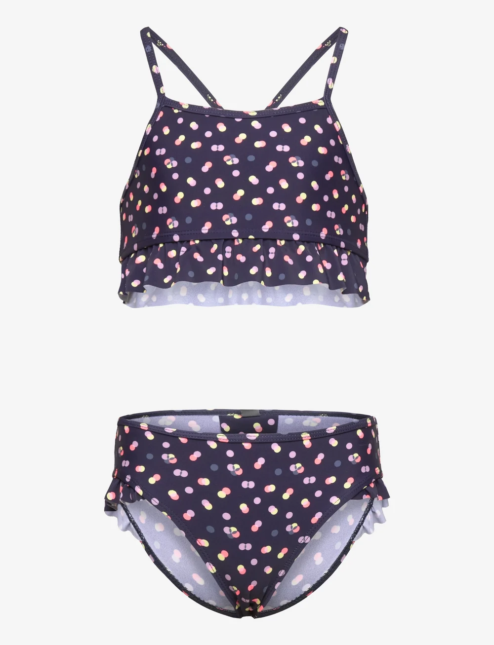 Color Kids - Bikini W. Frills, AOP - bikinis - dress blues - 0