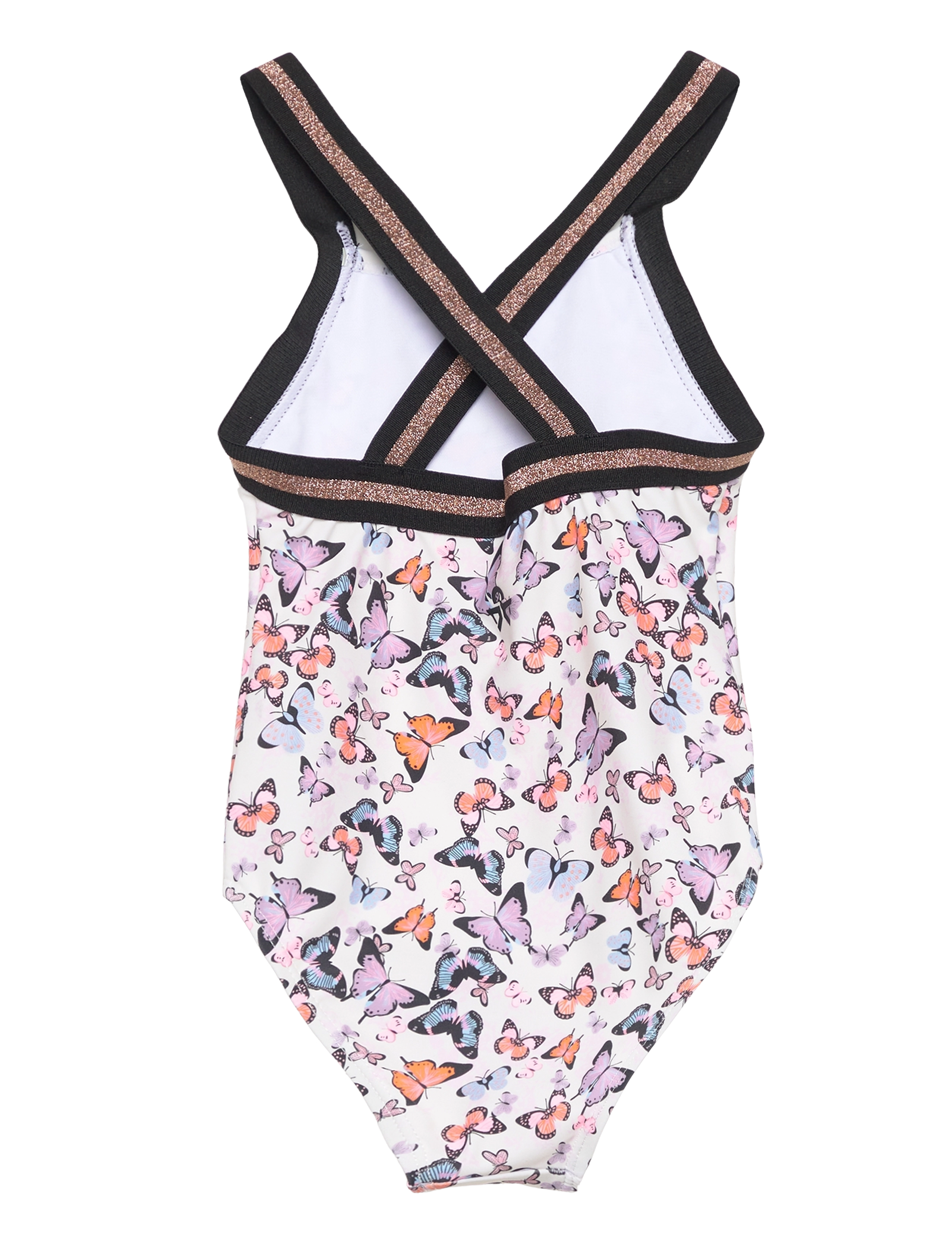 Color Kids - Swimsuit W Elastic Straps, AOP - snow white - 1