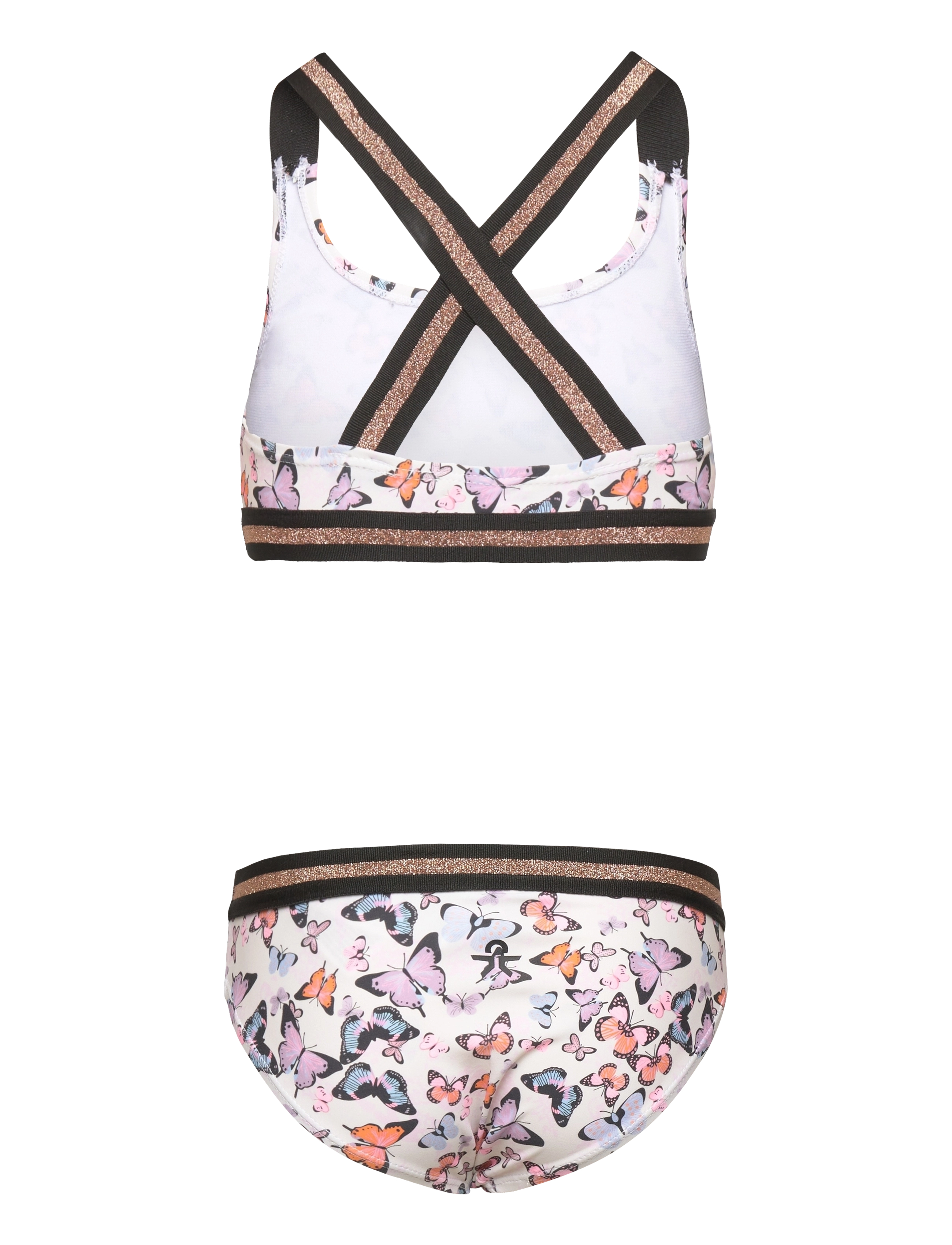 Color Kids - Bikini W. Contrast Straps, AOP - snow white - 1