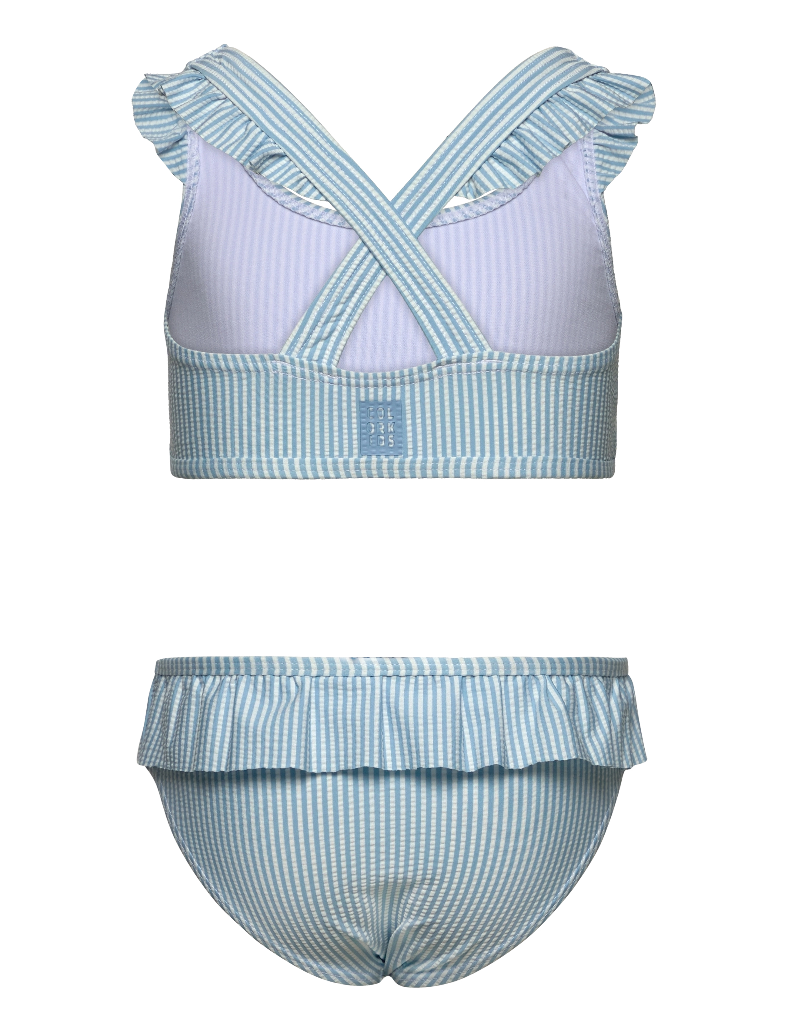 Color Kids - Bikini W. Skirt, Seersucker - cerulean - 1