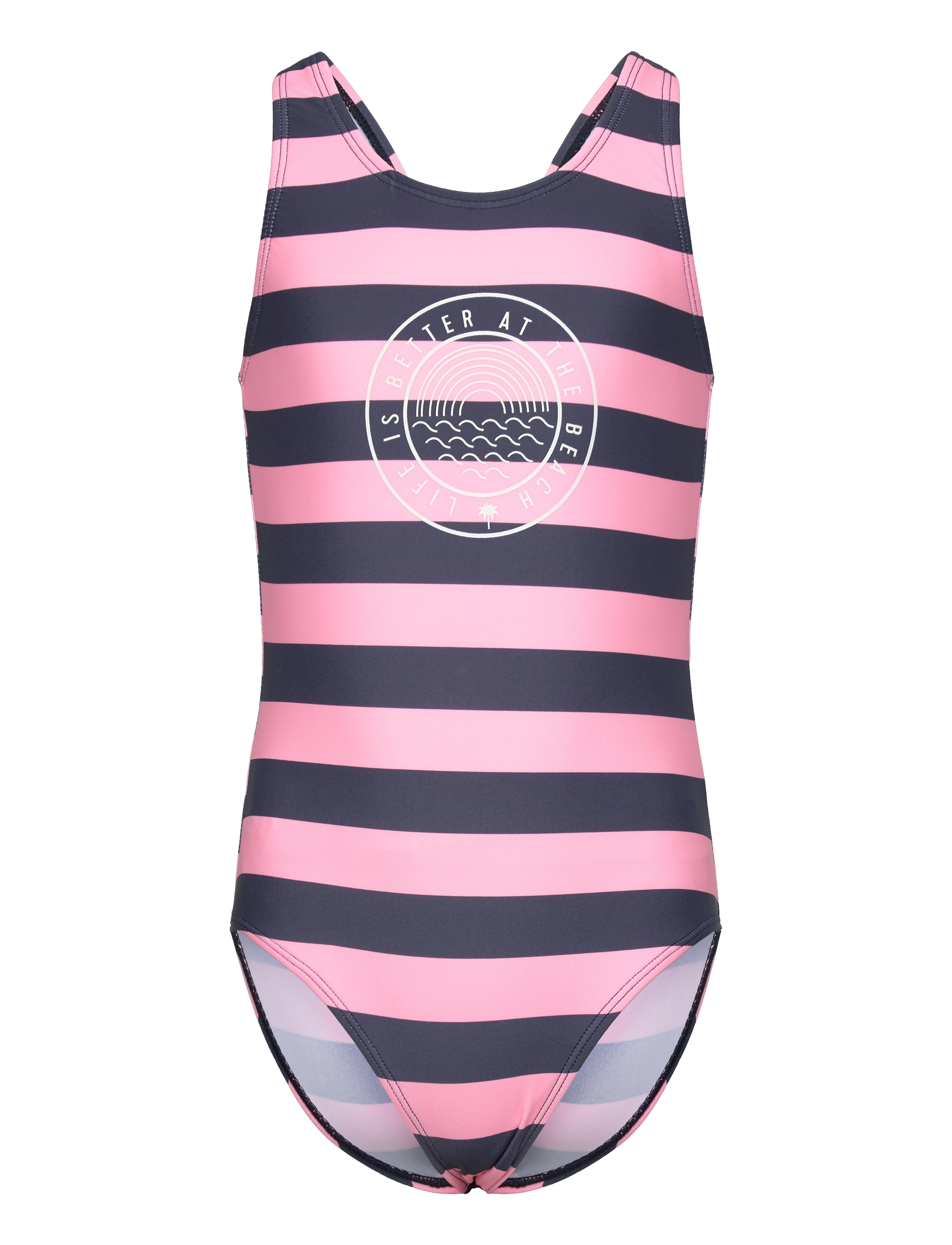 Color Kids - Swimsuit W. Chestprint, AOP - vintage indigo - 0
