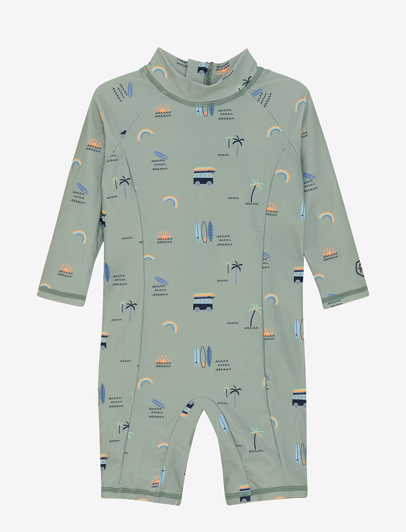 Color Kids - Baby Suit L/S, AOP - badedragter - iceberg green - 1