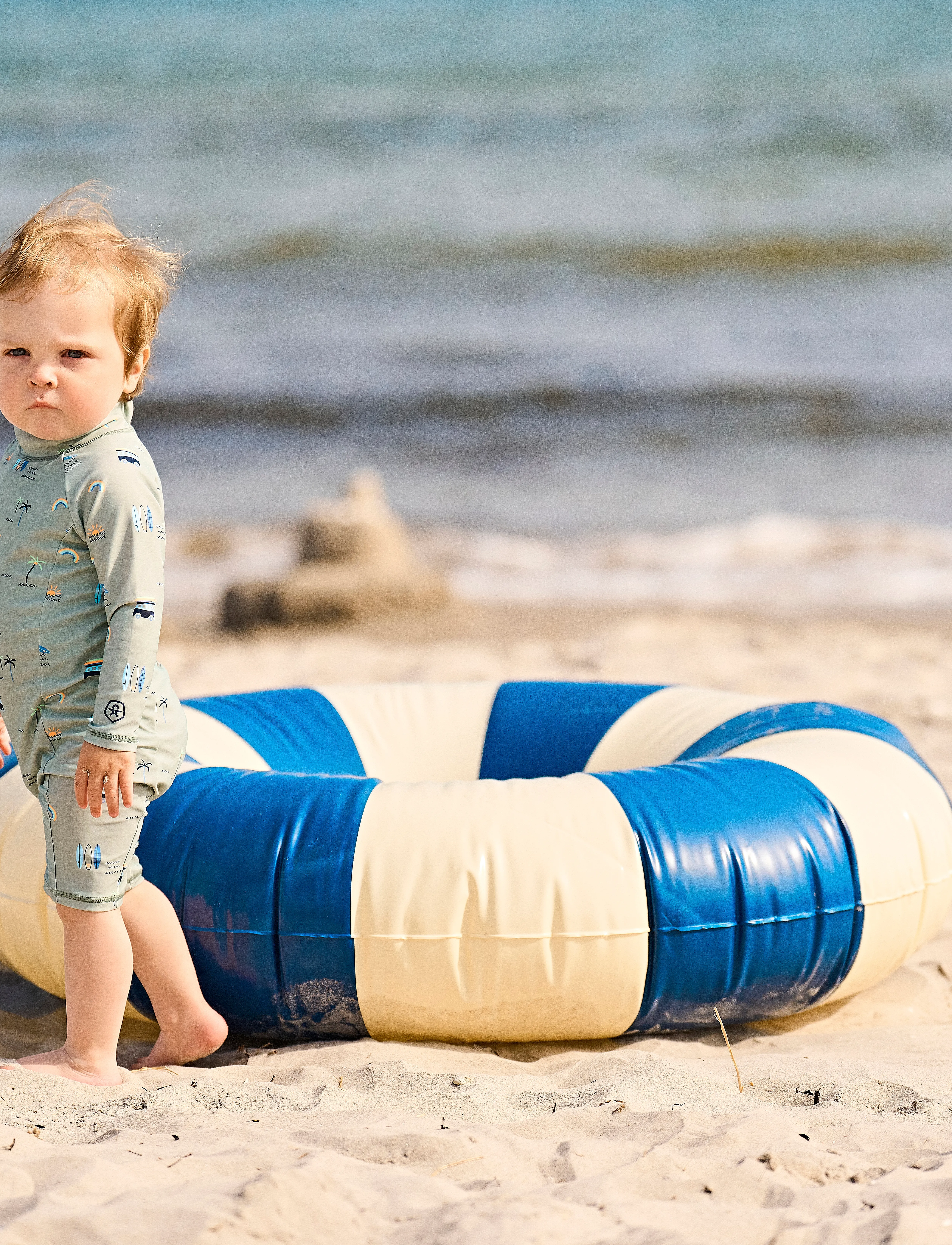 Color Kids - Baby Suit L/S, AOP - gode sommertilbud - iceberg green - 4