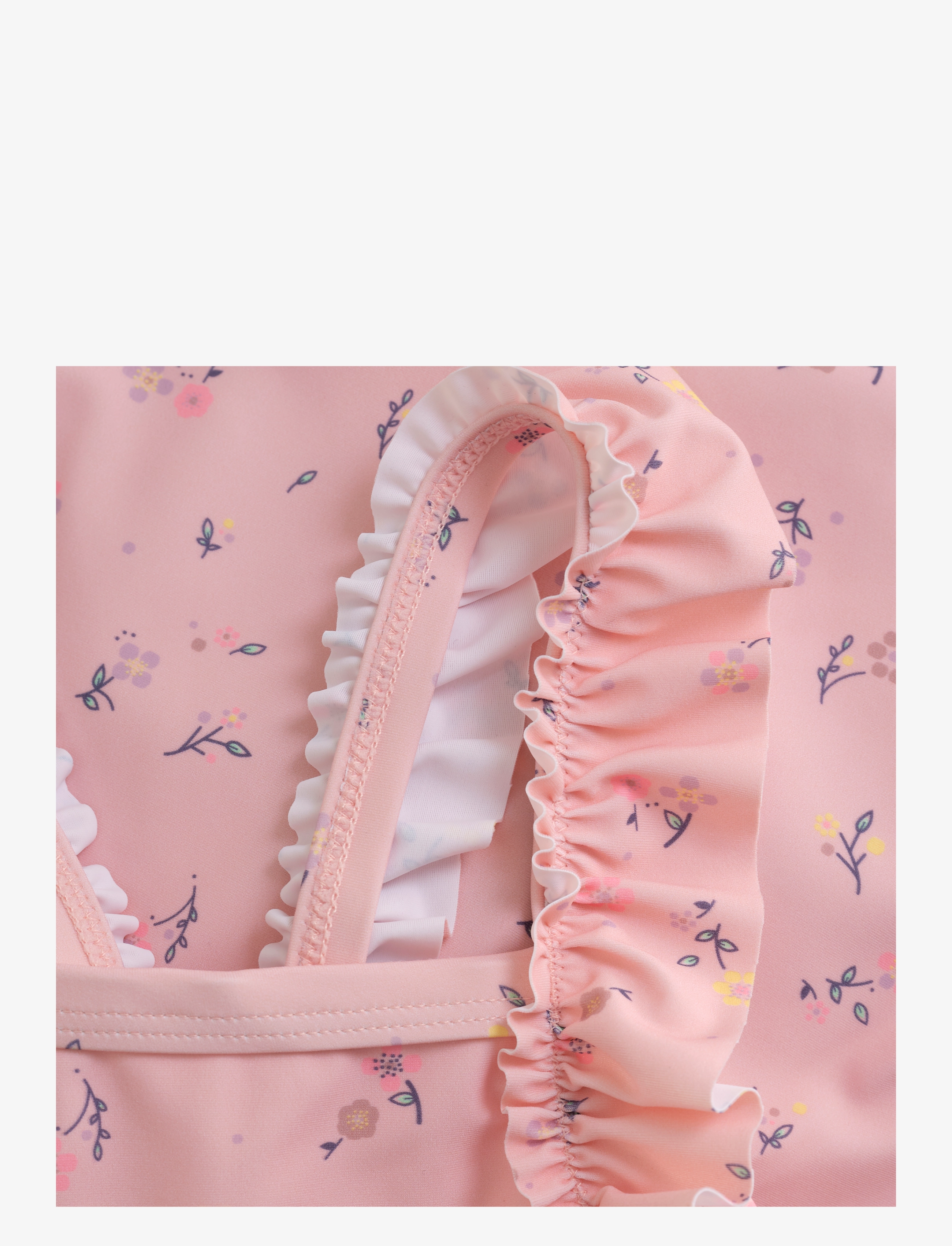 Color Kids - Swimsuit W. Frills,  AOP - coral blush - 2