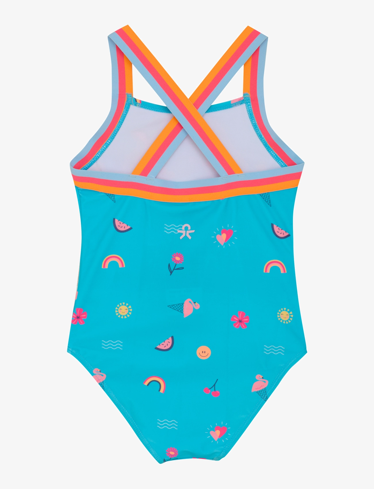 Color Kids - Swimsuit W Elastic Straps, AOP - river blue - 2